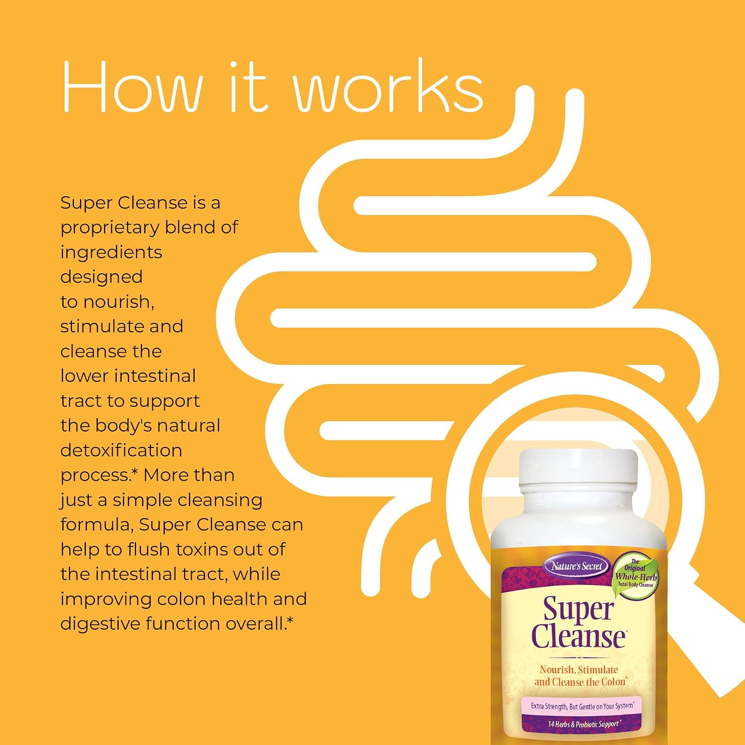 Nature's Secret Super Cleanse Extra Strength Toxin Detox & Gentle Elimination Body Cleanse, Digestive & Colon Health Support - Stimulating Blend of 14 Herbs with Probiotics - 200 Tablets (Pack of 2) | Extra Strength Colon Cleanse with 14 Herbs & Probioti…