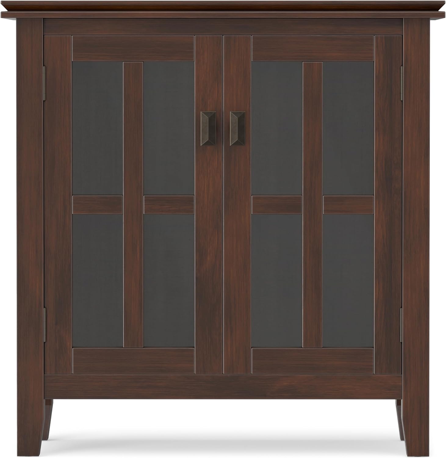 SIMPLIHOME Artisan 30" Wide Solid Wood Cabinet in Russet Brown