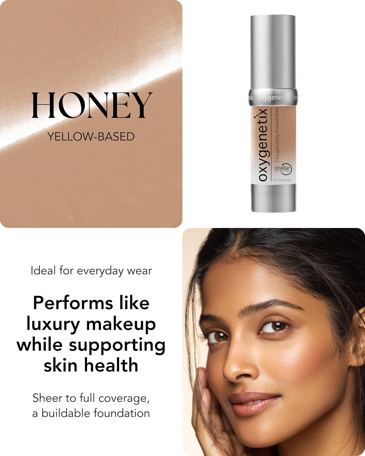 Oxygenetix Oxygenating Foundation – Pearl | Breathable Makeup, Buildable Coverage with Weightless Feel, Longwear Foundation, Safe for Sensitive or Laser-Treated Skin
