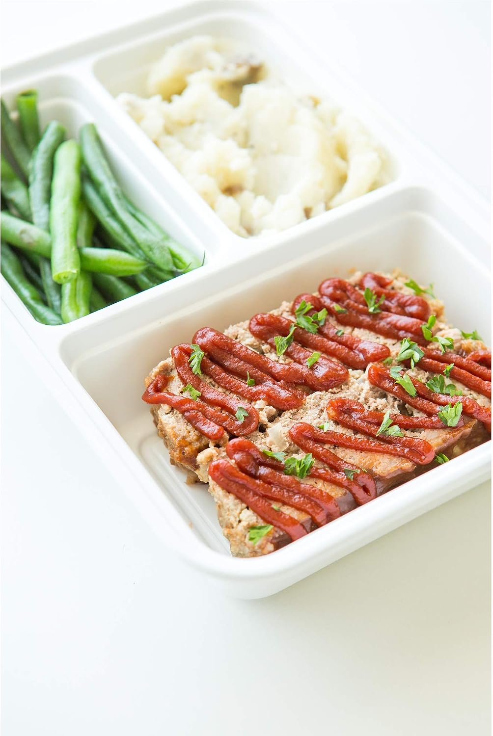 GoodCook Food Storage Containers for Meal Prep Rectangle Three Compartments & Made without BPA, 20-Piece, White