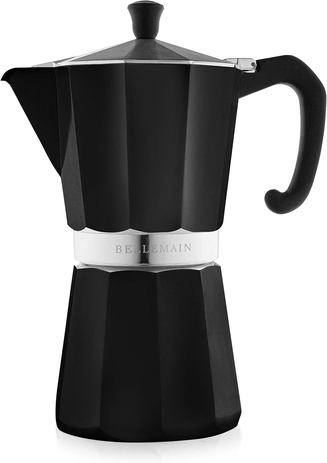 Bellemain Stovetop Espresso Maker, Italian Moka Pot, 6-Cup Silver | Classic aluminum design brews rich espresso at home or camping, with an easy-to-use and easy-to-clean design.