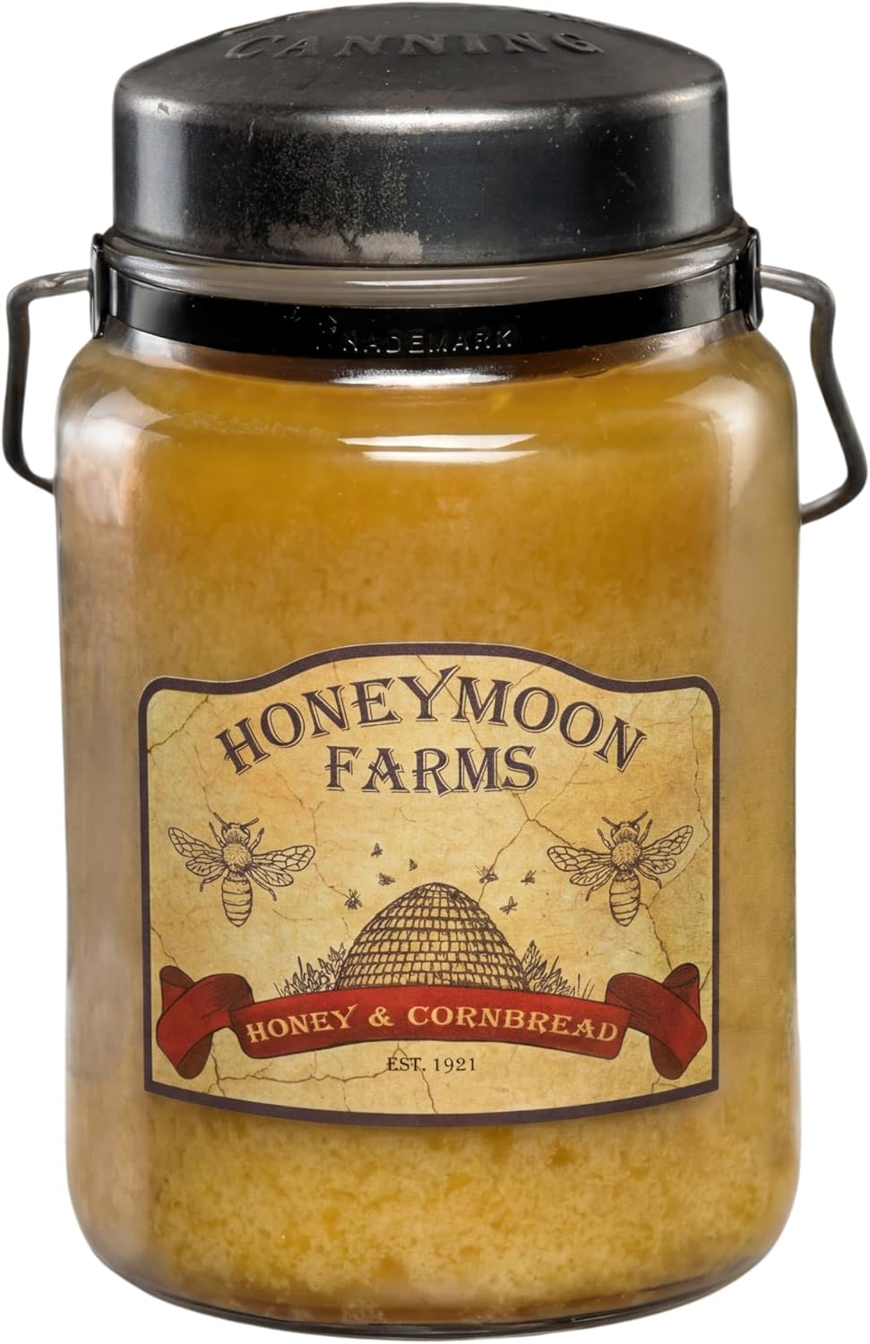 McCall’s Candles | Hot Buttered Rum | 26 oz Scented Candle | USA-Poured | Vintage Rustic Jar with Carrying Handle | Warm Buttery Spiced Rum Fragrance