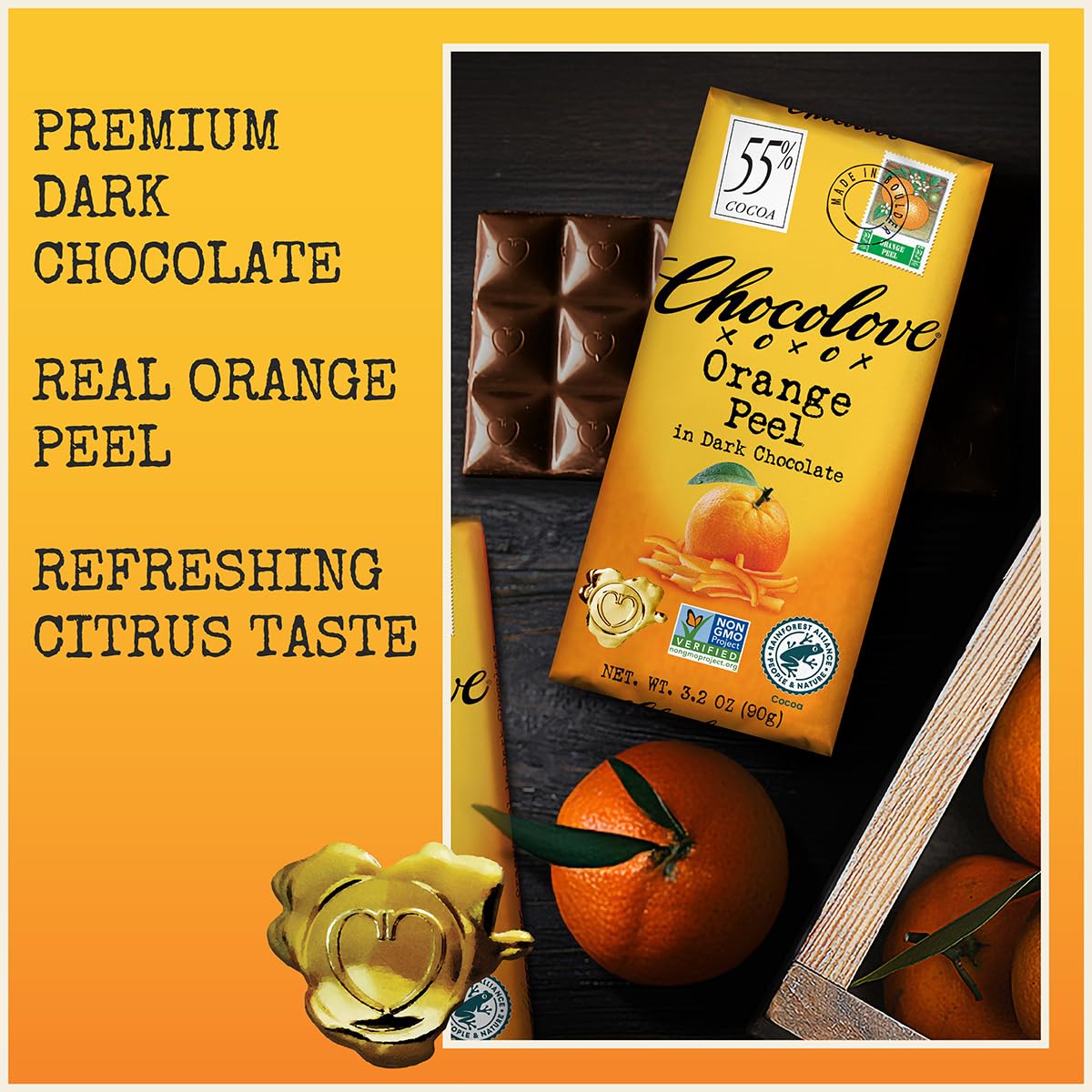 Chocolove Cherry & Almonds Dark Chocolate Bars | 55% Cocoa | Infused with Real Cherries & Crunchy Almonds | Crafted with Premium Chocolate | 3.2 oz Bar (12 Pack)