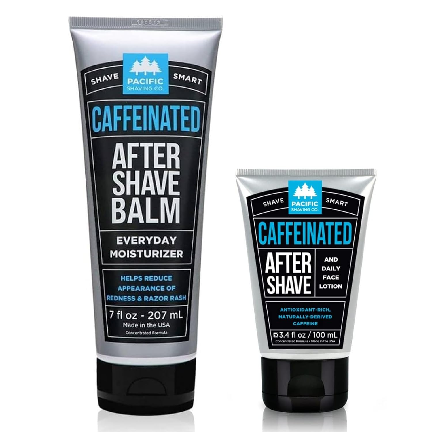 Pacific Shaving Company Caffeinated Aftershave - Helps Reduce Appearance of Redness, With Safe, Natural, and Plant-Derived Ingredients, Soothes Skin, Paraben-Free, Made in USA, 3.4 oz | Men's Grooming Post-Shave Balm for Sensitive Skin with Spearmint - A…