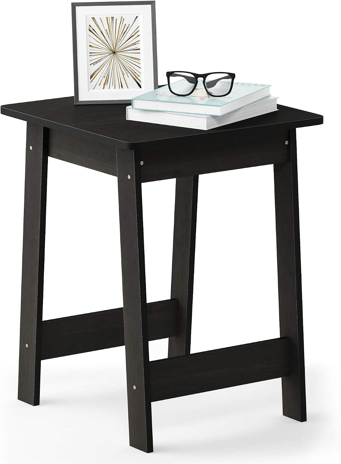 Furinno SIMPLE DESIGN Side Table, 2-Tier Modern End Table with Soft Edges, Open Shelves Night Stand, Bedside Table, for Living Room, Bedroom, French Oak