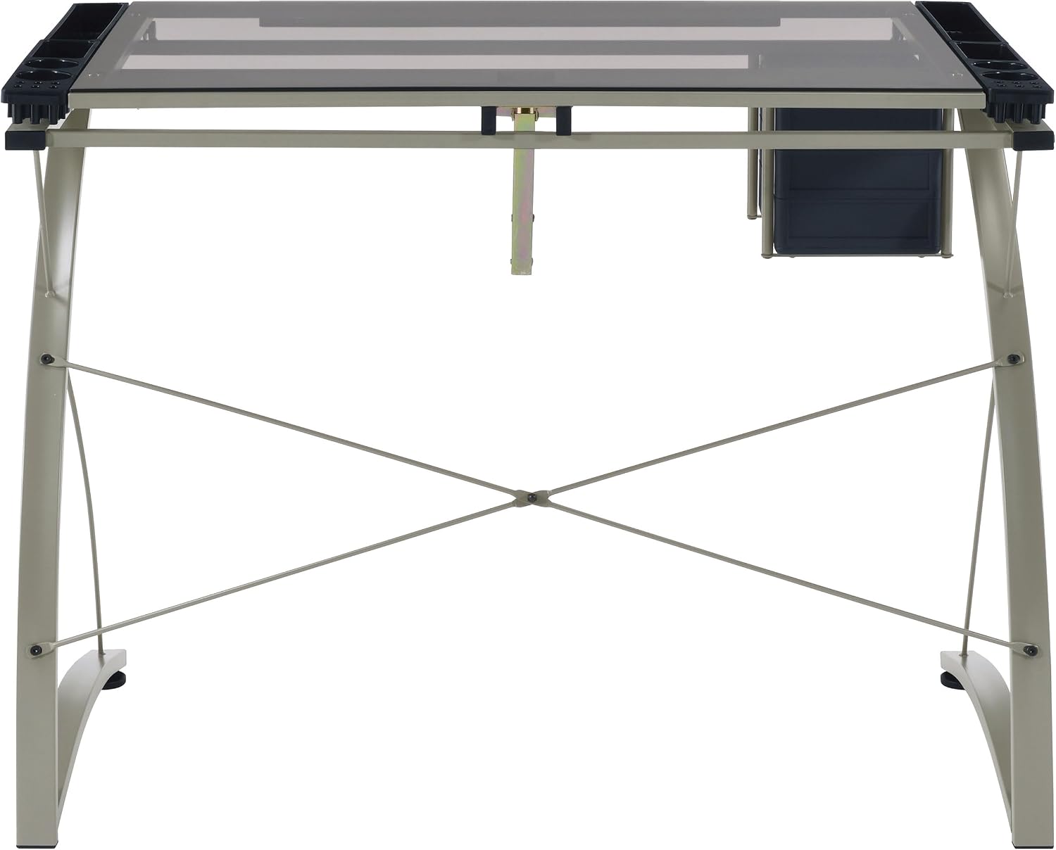 Coaster Home Furnishings - Melo - Metal and Glass - 41-Inch Drafting Table with Adjustable Pitch, Three Drawers