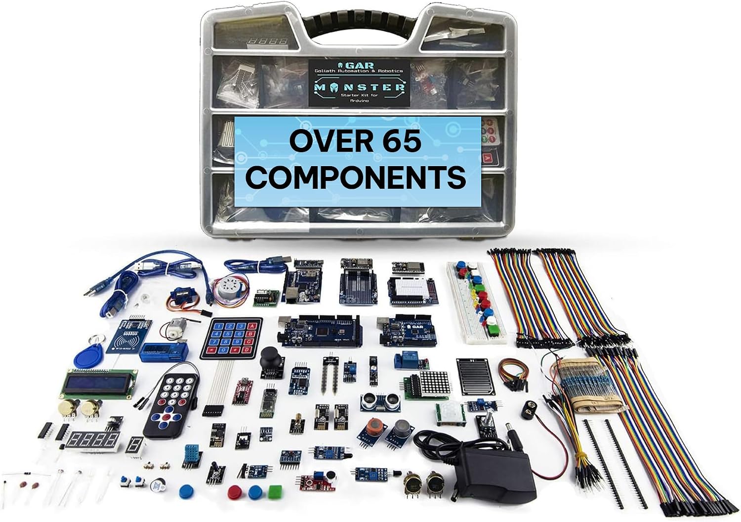 GAR Monster Starter Kit for Arduino - Robotics & IoT Development | Comprehensive 5-Board Set: Uno R3, Mega 2560, Nano V3, ESP32 WiFi+BT