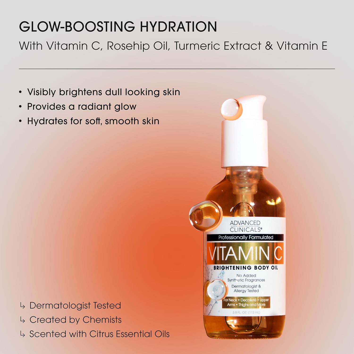 Advanced Clinicals Hydrating Collagen Oil For Body & After Shower | Visible Anti Aging Moisturizing Collagen Body Oil For Women & Men Helps Soften Appearance Of Crepe Skin & Wrinkles, 3.8 Fl Oz