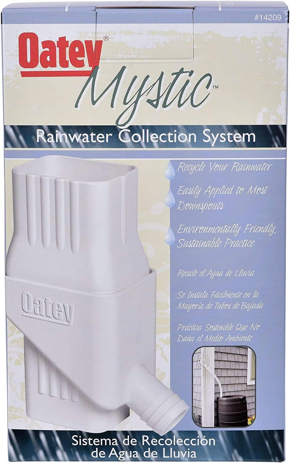 Oatey Mystic Rainwater Collection System Fits 2" X 3" Residential Downspouts (Тwo Рack)