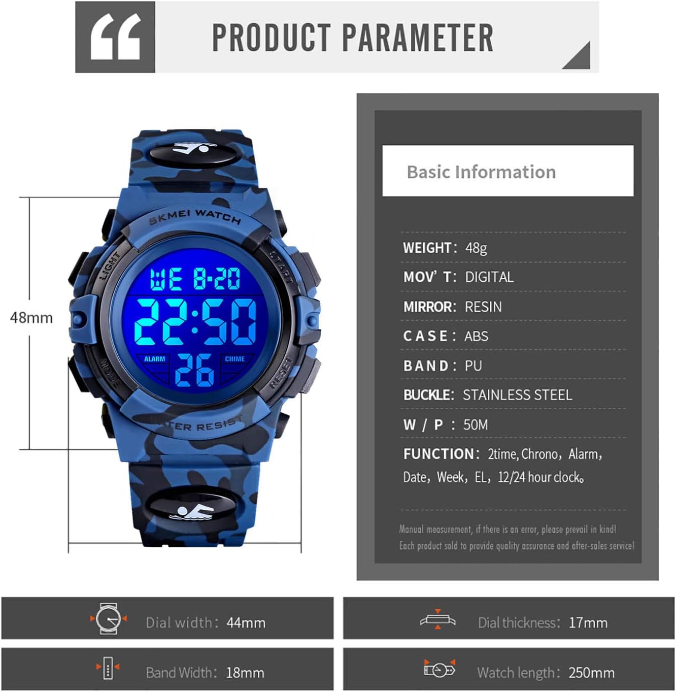 cofuo Kids Digital Watch for Boys Girls, Boys Watches Ages 3-17,Sport Outdoor Watch for Kid, 50M Waterproof Analog Multifunctional Chronograph LED Alarm Stopwatch Silicone Band, Kids Gift