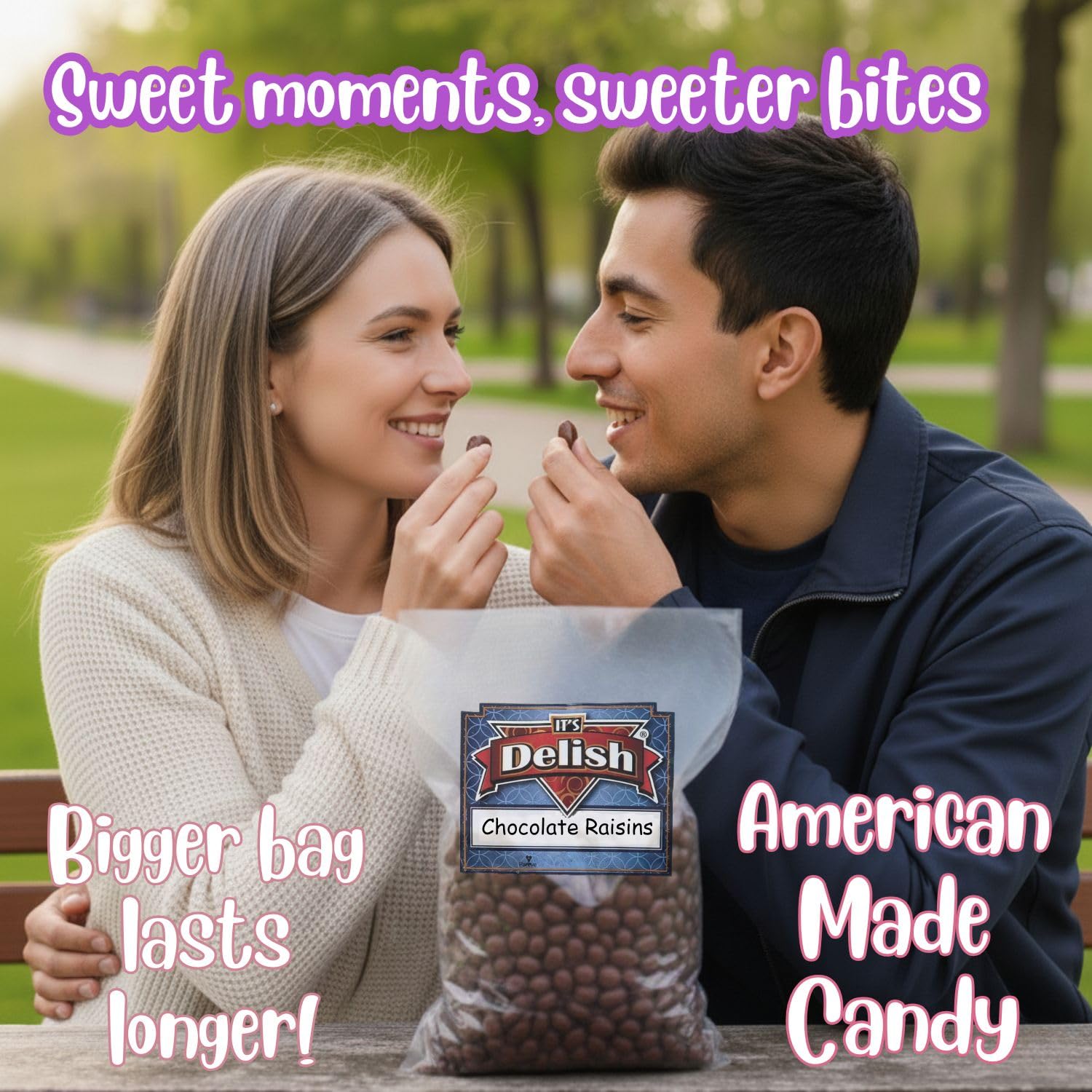 Gourmet Milk Chocolate Covered Raisins by It's Delish, 2 Lbs Bulk | Milk Chocolate Raisins Candy Snack for Parties or Holiday Events and Healthy Snacking | USA Made, Kosher Dairy