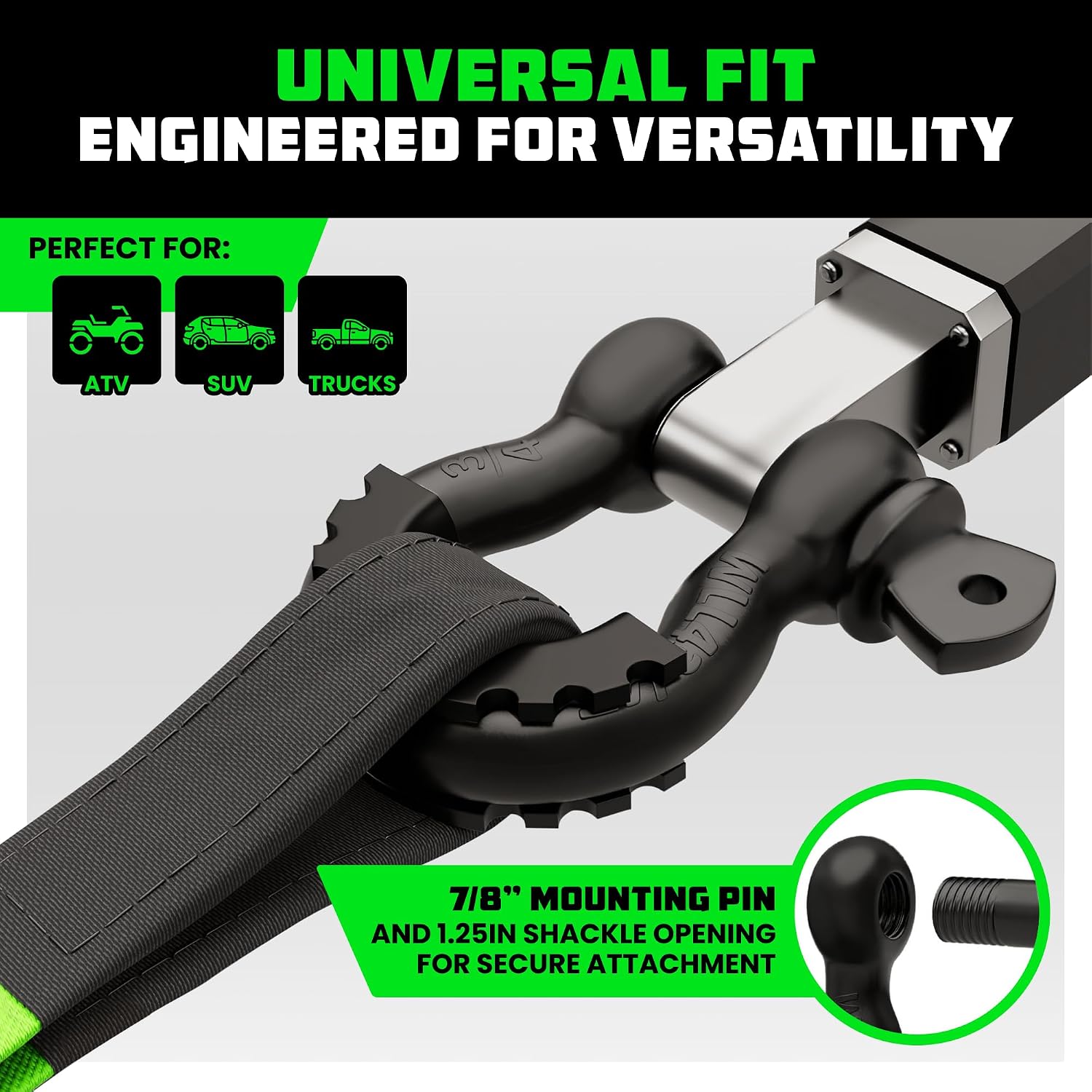 Rhino USA D Ring Shackles (2-Pack) - 41,850lb Break Strength