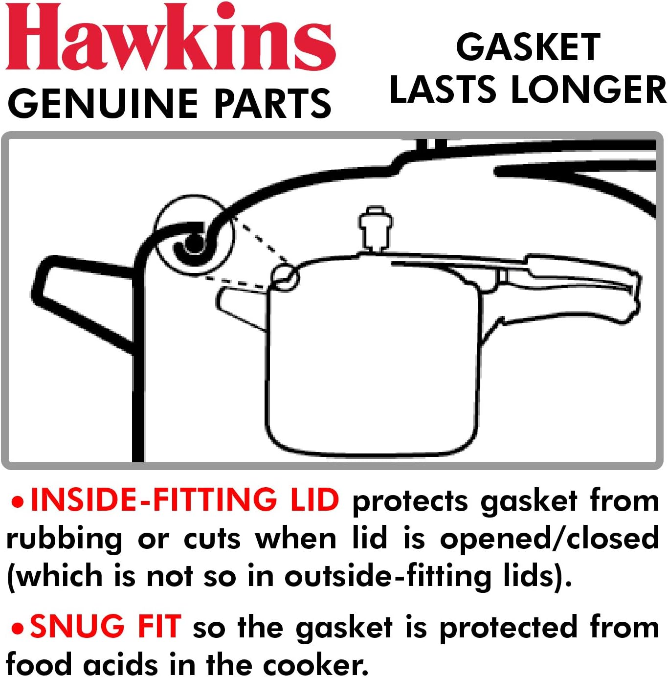 Hawkins E20-09 Rubber Gasket for Big Boy Pressure Cooker, Black, Standard