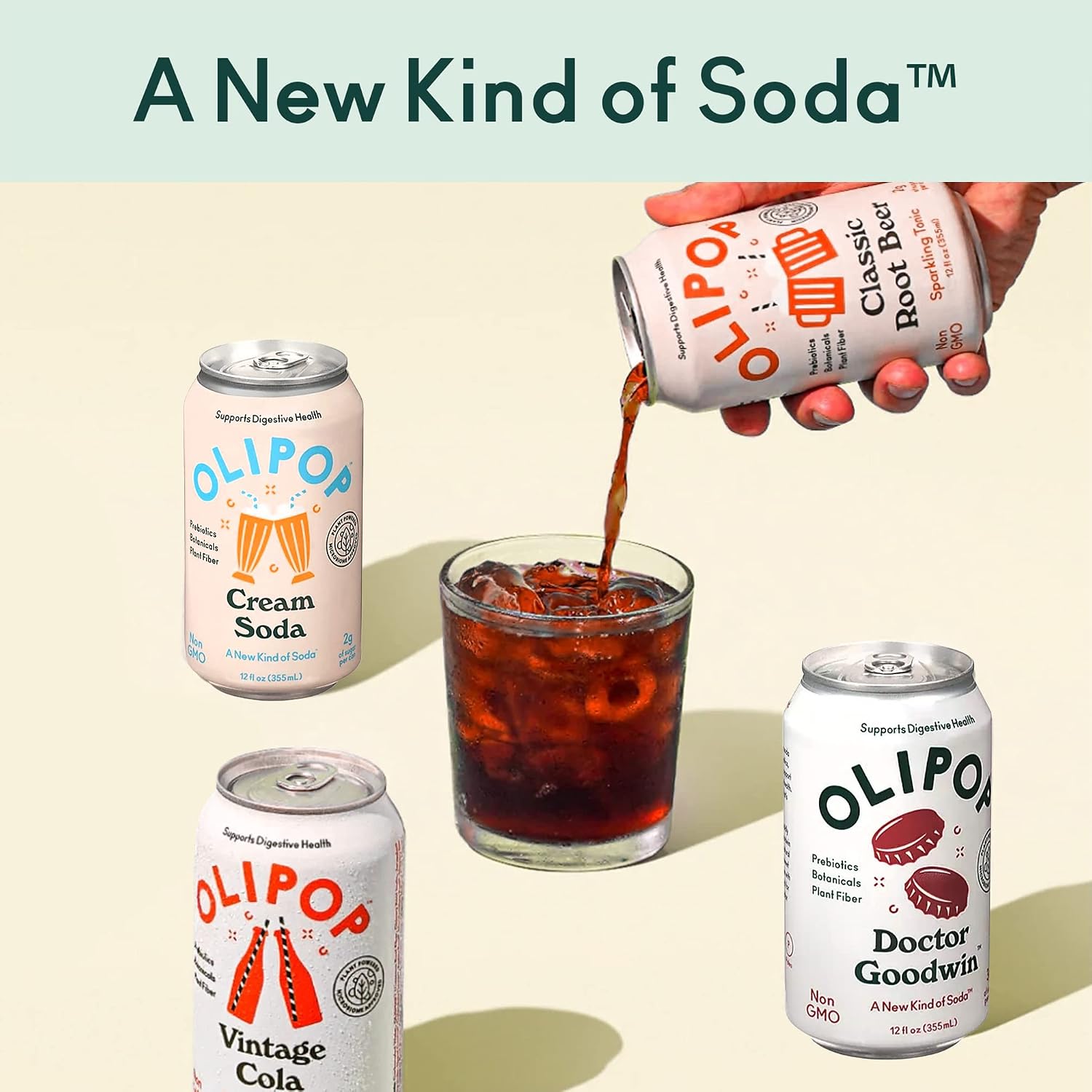 OLIPOP - The Sampler, 6-Flavor Soda Variety Pack, Healthy Soda, Prebiotic Soft Drinks, Supports Digestive Health & Gut Health, High Fiber, Low Calorie