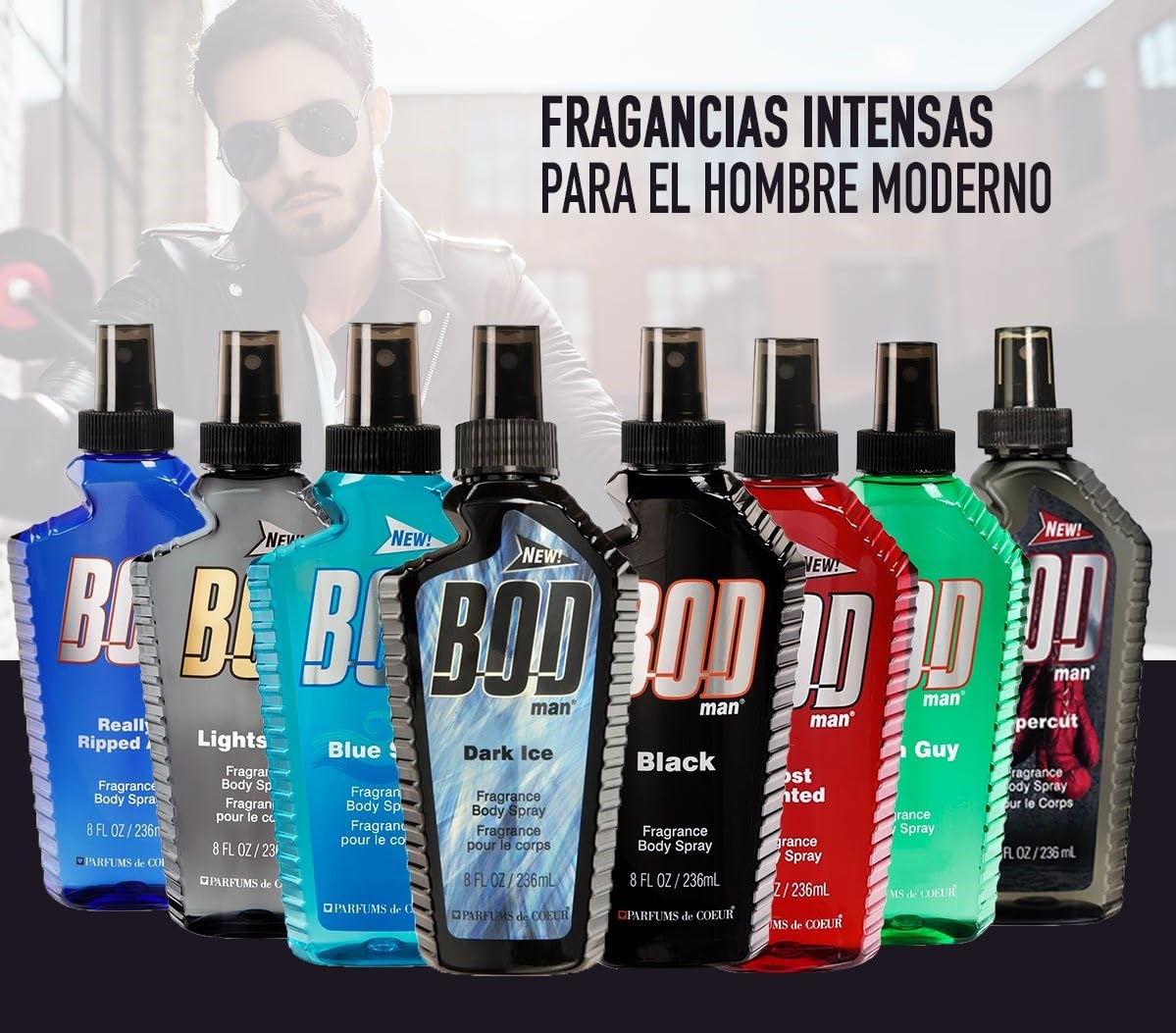 BOD man Fragrance Body Spray, Fresh Blue Musk, 8 fl oz