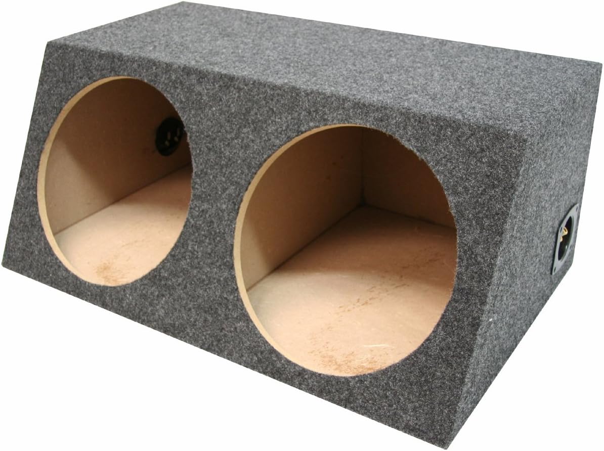 Dual 15" Inch Sealed Sub Box - Slanted Hatchback Subwoofer Enclosure - ASC | Tight accurate bass, angled shape for sloped cargo areas
