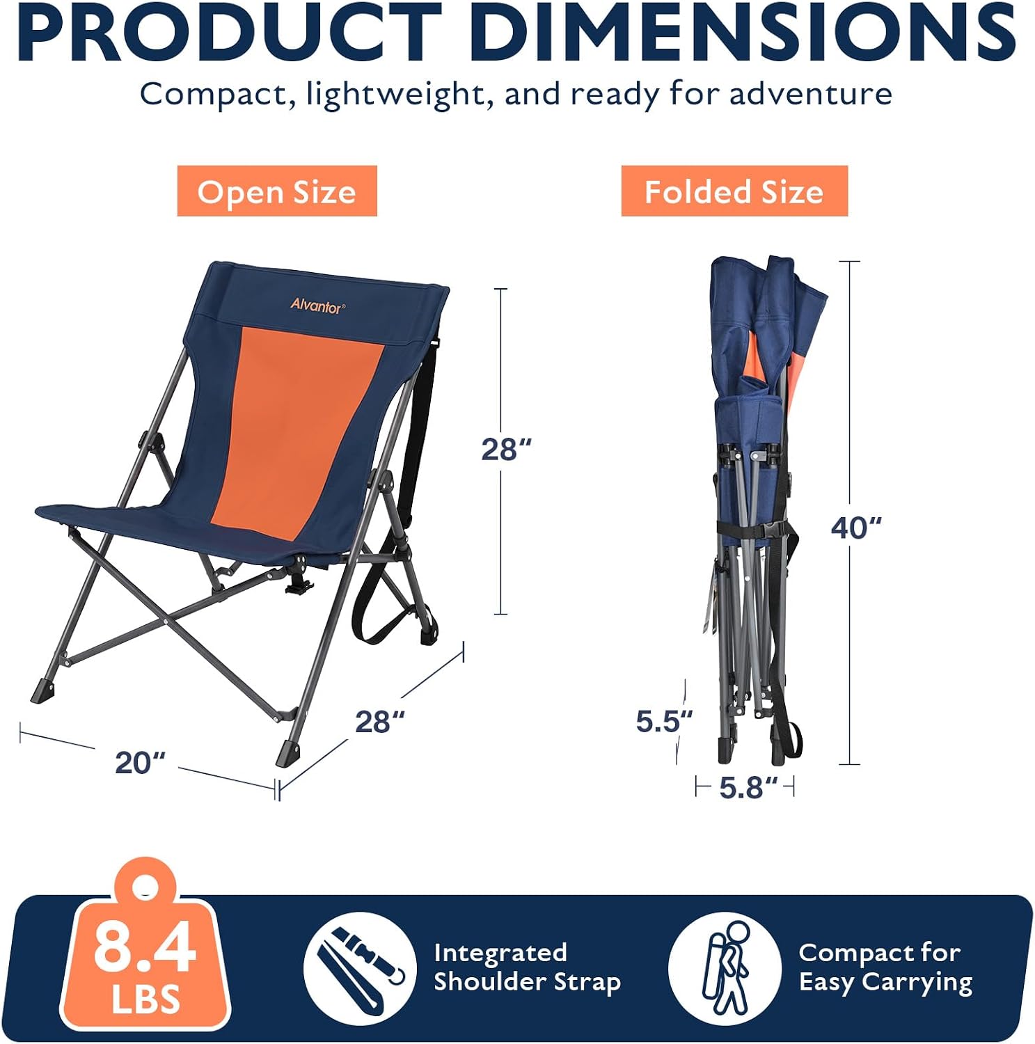Alvantor® Camping Chair, Full Mesh Folding Beach Chair Breathable High Back Portable Lawn Chair for Outdoor, Armrest, Cup Holder, Easy Use Seat for Travel, Fishing, Pinic, Sports Event, 24"x31"x38"