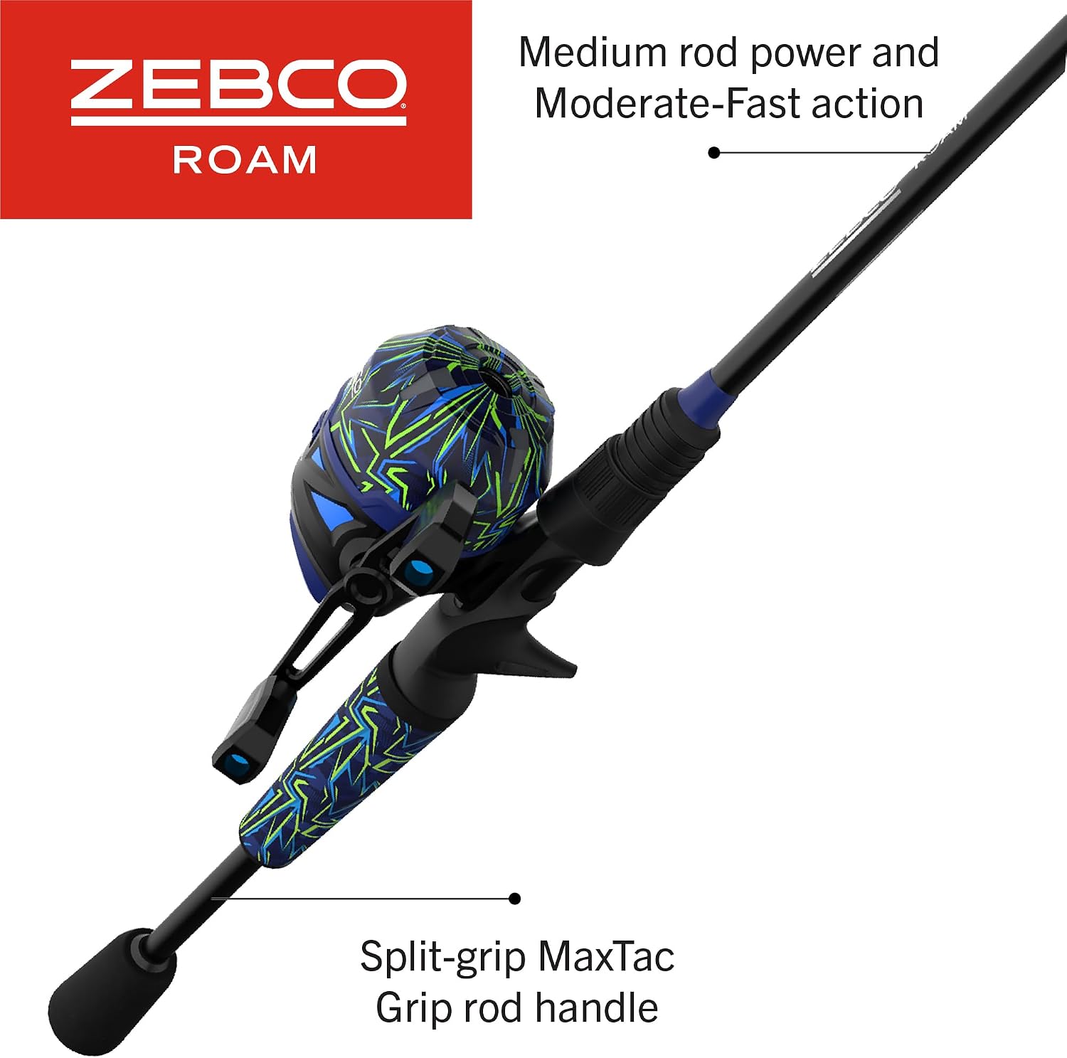 Zebco Roam Spincast Reel and Fishing Rod Combo