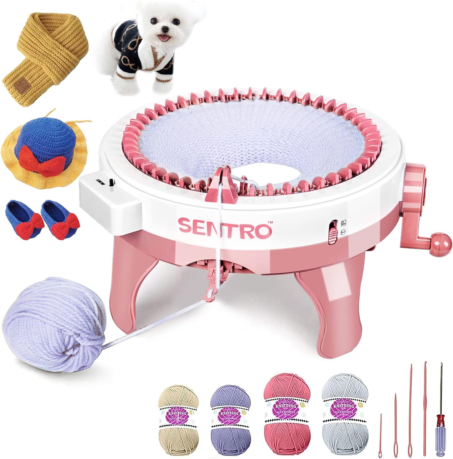 SENTRO 40 Needles Knitting Machine, All-in-One Knitting Loom Machine
