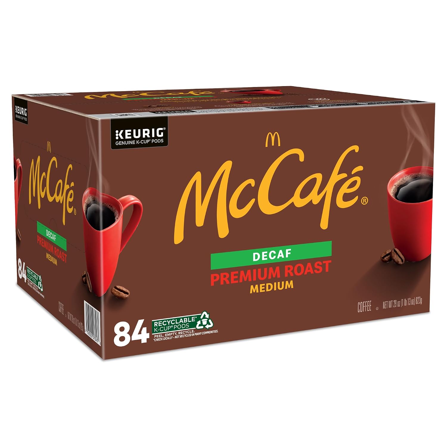 McCafe Premium Roast Decaf Coffee, Single Serve Keurig K-Cup Pods, Decaffeinated, 96 Count (4 Packs of 24)