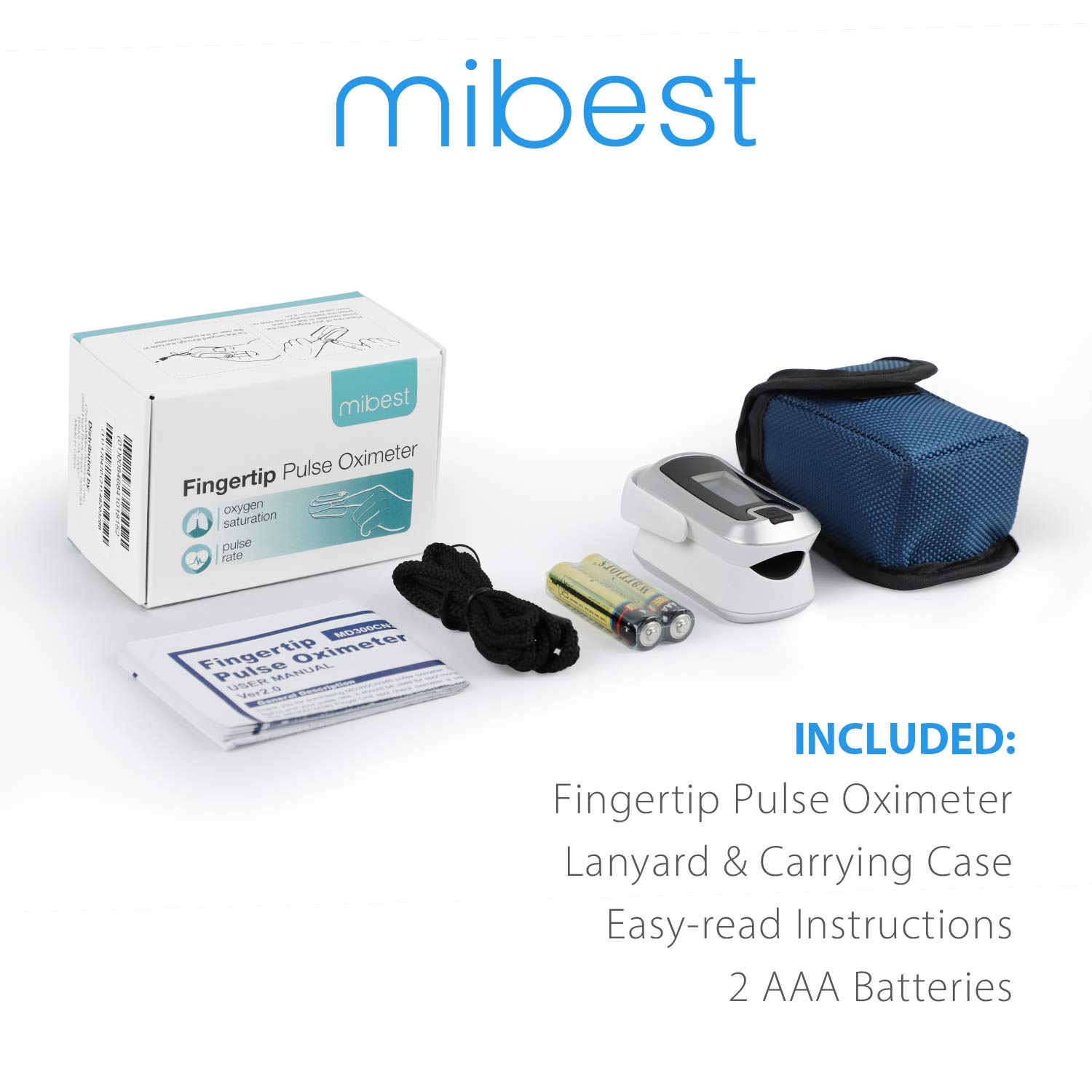 OLED Finger Pulse Oximeter, O2 Meter, Dual Color White/Silver