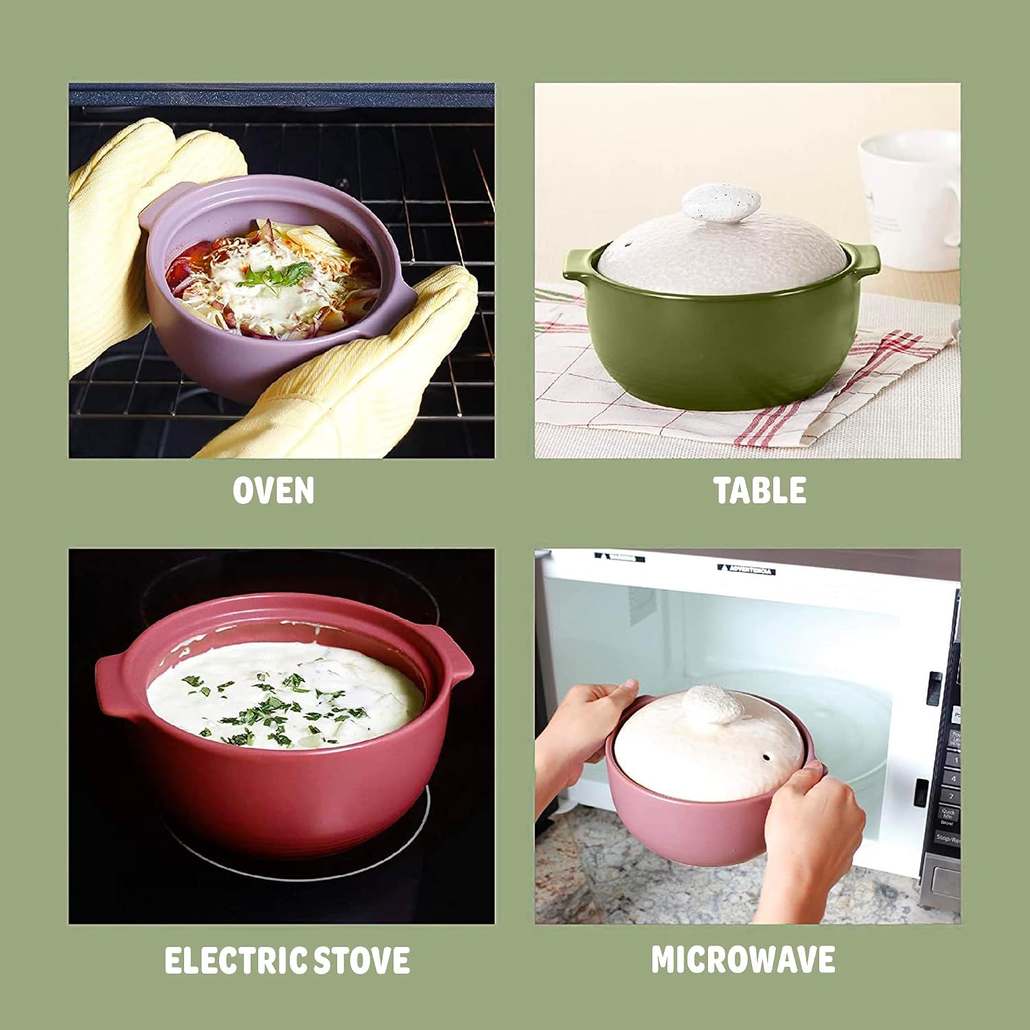 Neoflam Kiesel 2qt Non-Stick Ceramic Casserole Pot, Dutch Oven, Clay Pot, Stockpot For Stew, Soup, Steam, Scratch Resistant, Oven Safe, Heat Resistant, Plum