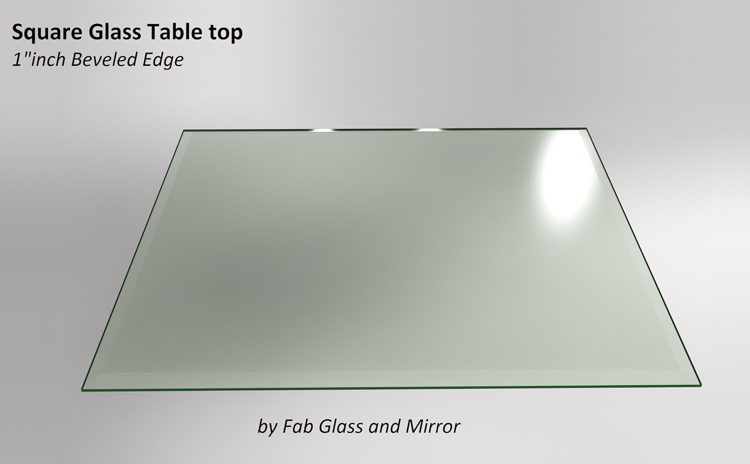 Clear Tempered Glass Table Top 22 Inch Square Flat Polished Edge with 1/4 Inch Thickness for Dining, Coffee or Side Tables by Fab Glass and Mirror