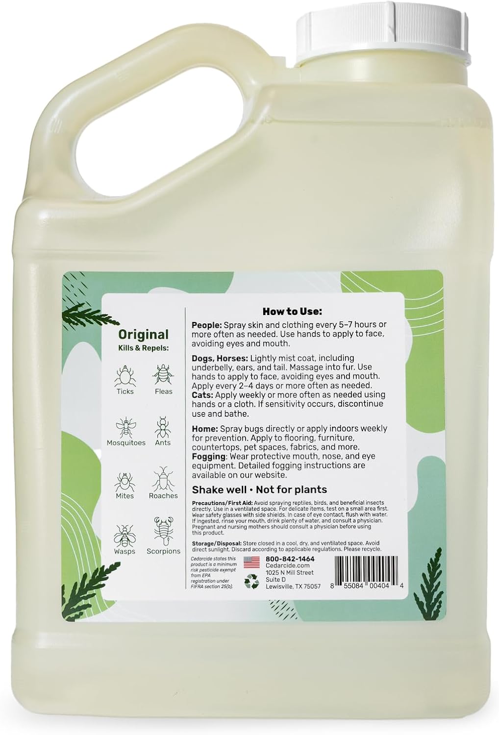 Cedarcide Original Bug Spray | Repel & Kill Fleas, Ticks, Mosquitoes, Mites, Ants & Chiggers | for use on People