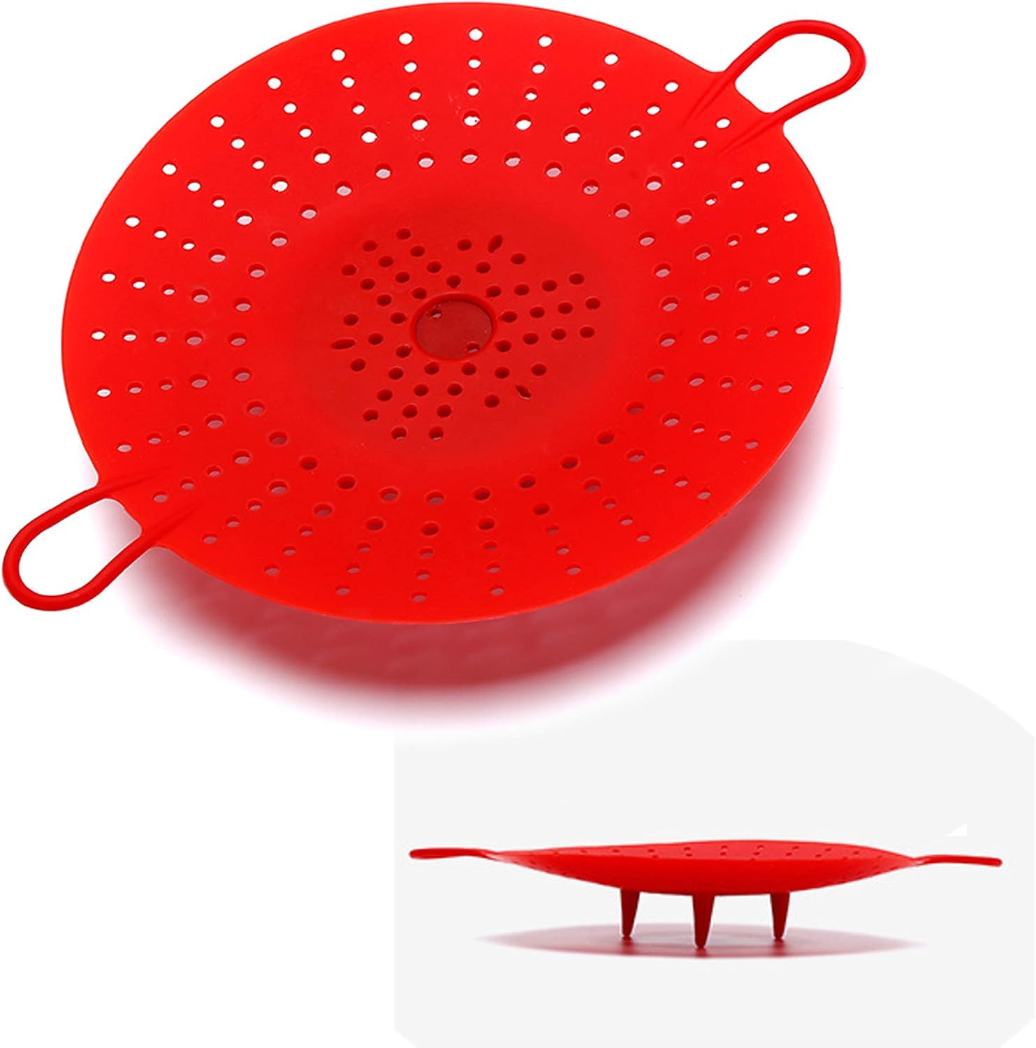 Silicone Vegetable and Food Steamer Basket,Good Grips Silicone Steamer for Instant Pot-8.5 in,Red