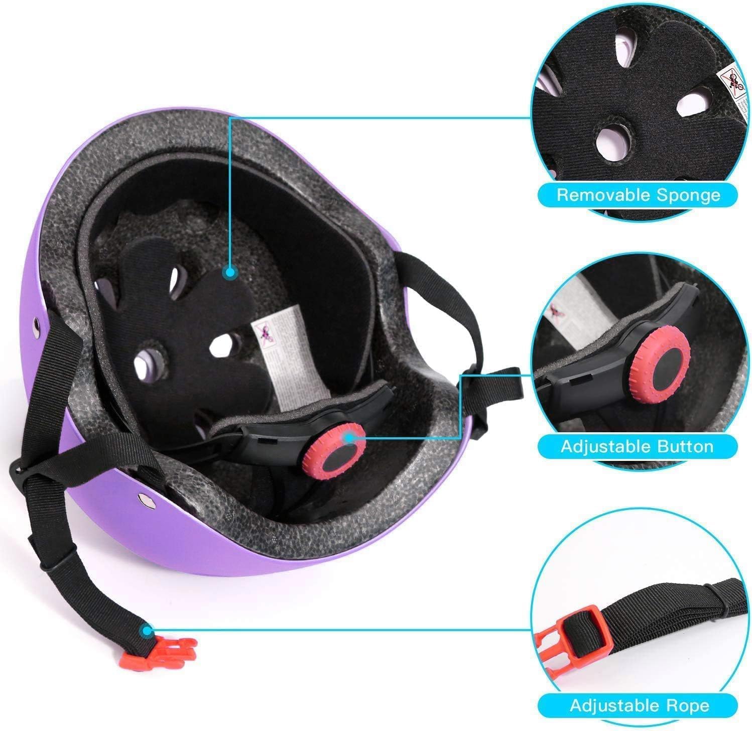 Color Gradient Adjustable Kids Bike Helmet Toddler Helmets for 3-5-8-14 Years Kids Girls Boys Youth Bicycle Helmet for Scooter Balance Bike Roller