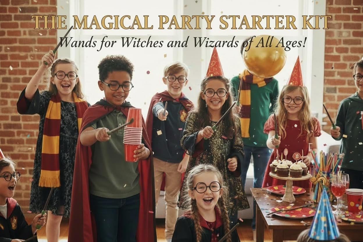 12 Pack Wizard Wands – Plastic Costume Accessories for Magic-Themed Parties, Dress Up, Halloween & Cosplay, Birthday Parties, Party Favors, Goodie Bags, Photo Props