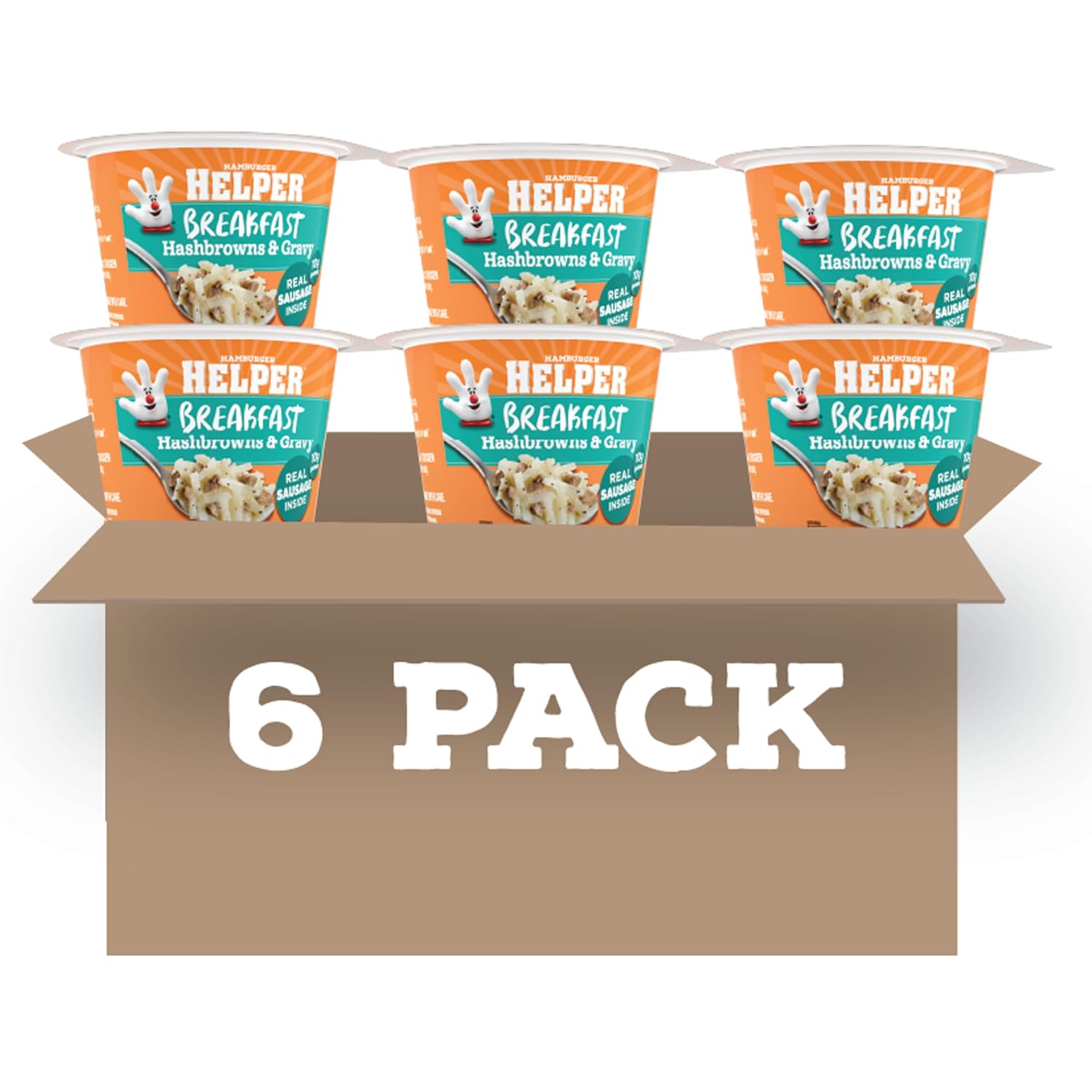 Hamburger Helper Beef Pasta Microwave Cup (2 oz - 6 Pack) No Artificial Flavors, Ready in 4 Minutes, Quick Meals for Midweek Dinners, Busy Evenings & Families On-the-Go