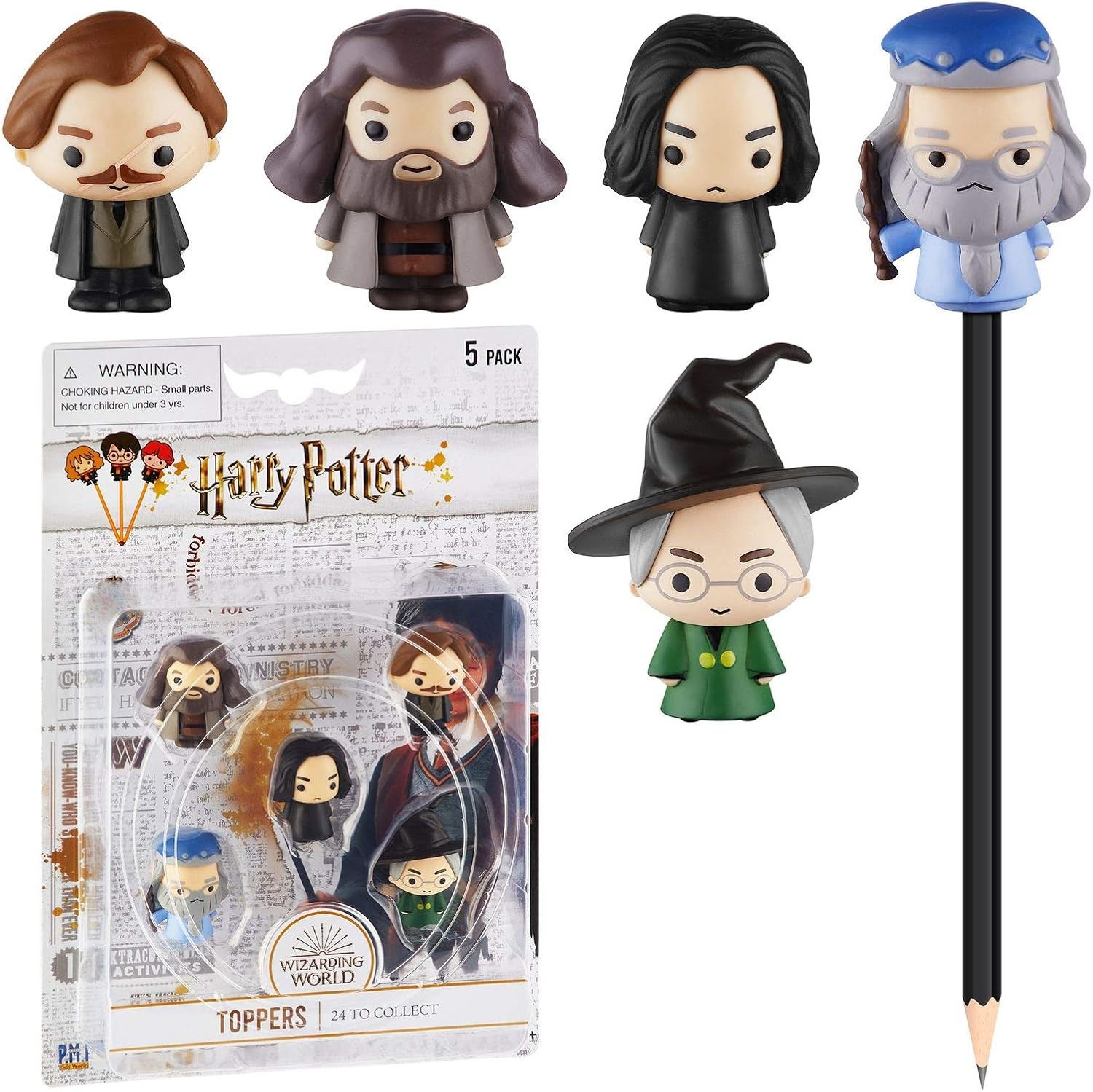 Harry Potter Pencil Toppers, Gifts, Toys, Collectibles – Set of 5 Harry Potter Figures for Writing, Party Decor – Remus Lupin, Rubeus Hagrid