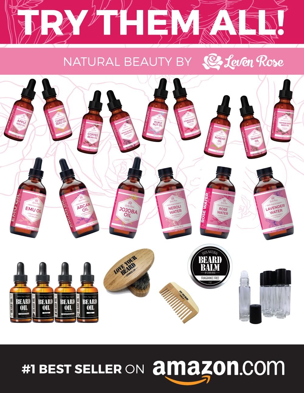 Leven Rose Pumpkin Seed Oil for Hair Growth 2 oz, 100% Pure Pumpkin Seeds Oil for Skin and Nails - Natural Pumpkin Seed Extract for Moisturizing Scalp, Dry and Rough Skin