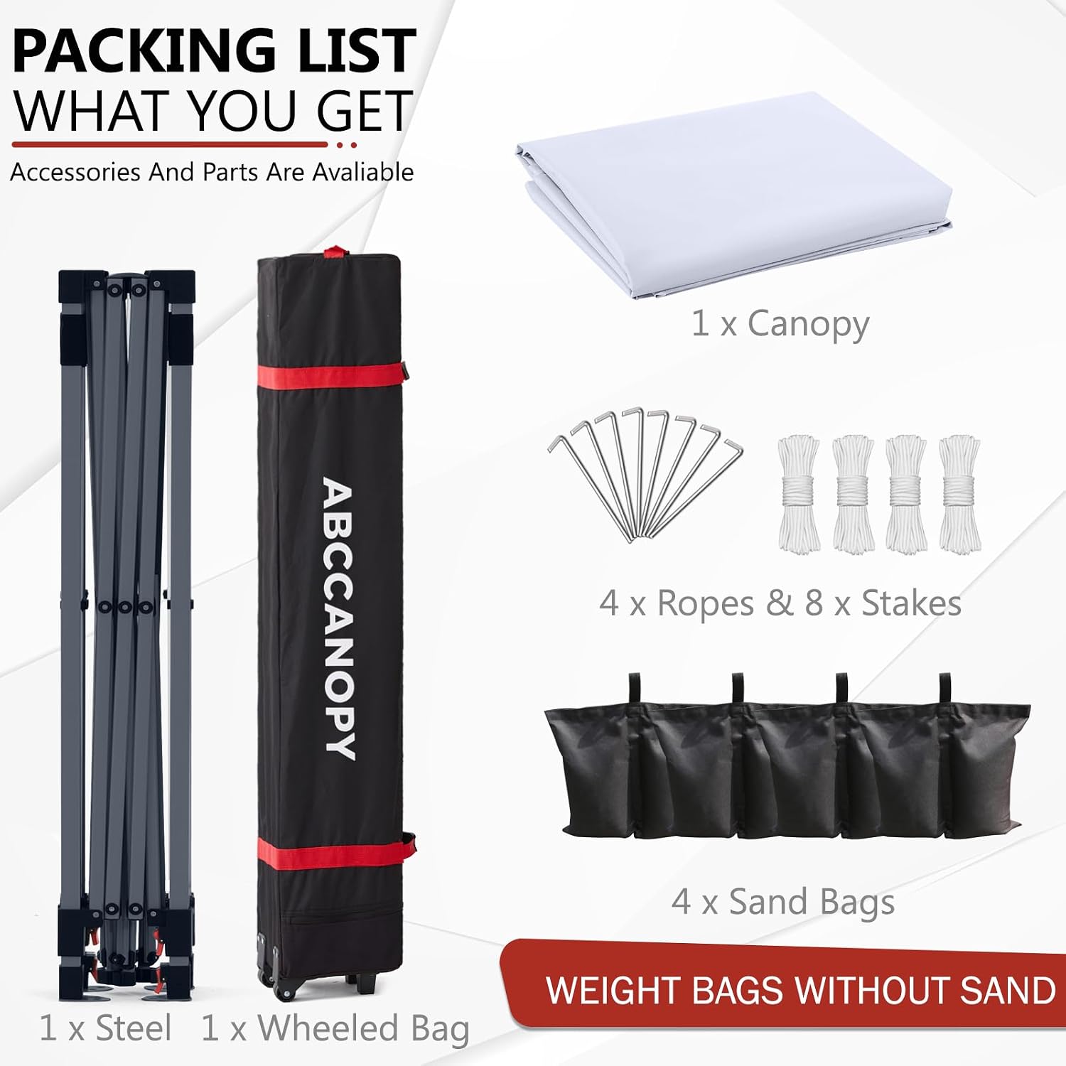 ABCCANOPY Outdoor Pop up Canopy Tent, 10x10 Instant Portable Canopy for Camping, Beach, Backyard,Gray | Water resistant & UV protection canopy, easy setup, with carry bag, ideal for camping, beach, backyard, market events