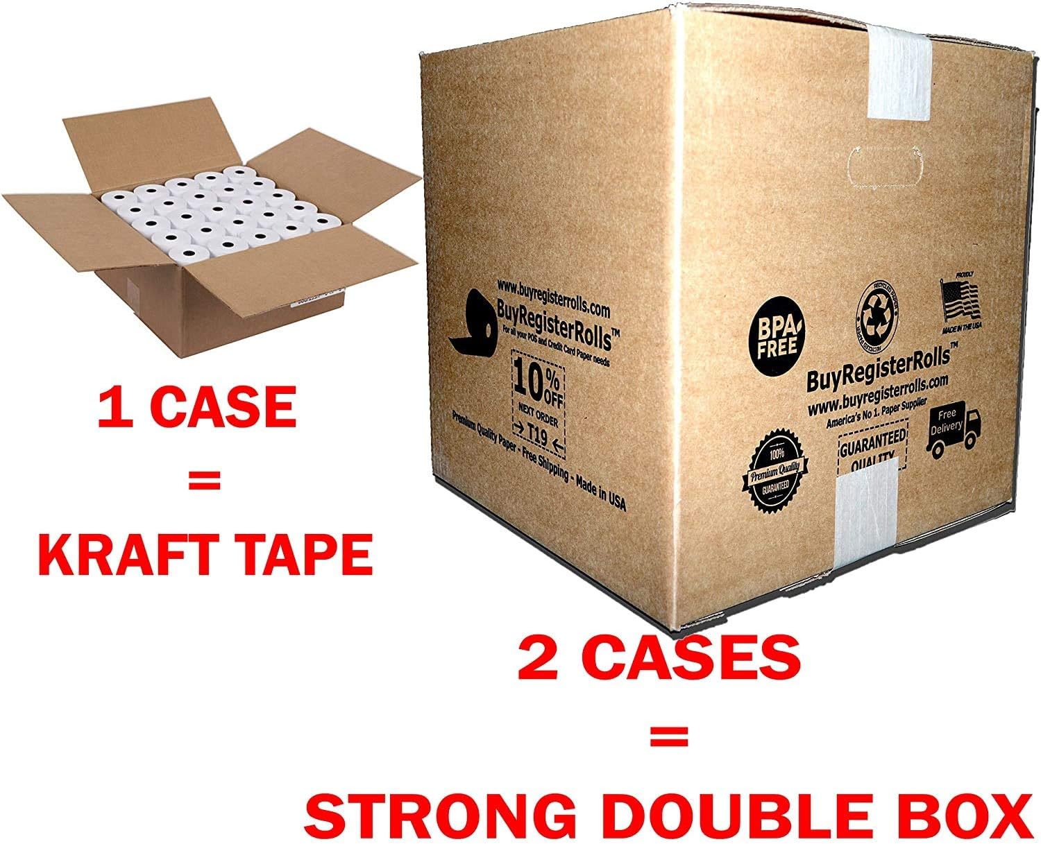(50 Rolls) 3 1/8 x 230 Thermal Paper Receipt Rolls (55 GSM Premium Quality German Paper) Fits All POS Cash Registers BPA Free - BuyRegisterRolls
