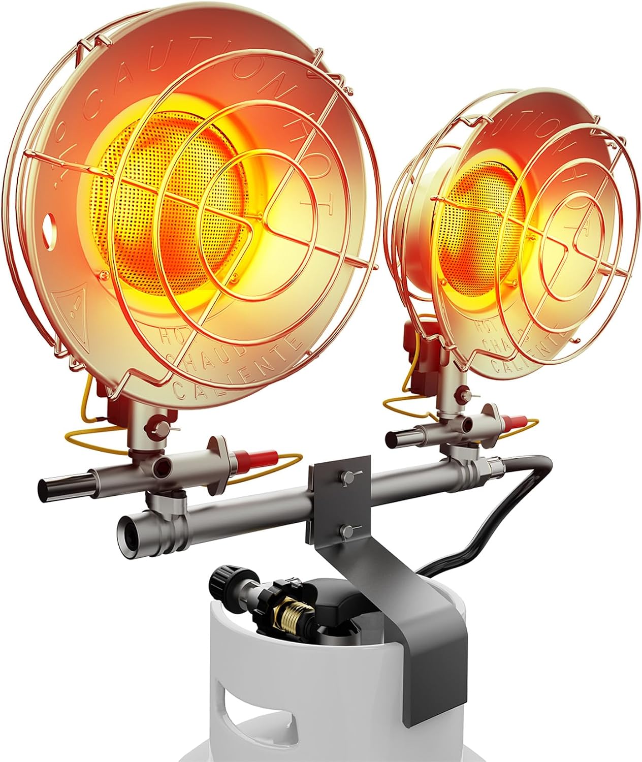 30000 BTU Propane Heater Outdoor, Double Tank Top Cordless Radiant Gas Heater, Tip-Over Protection, Safety Shut-off Valve for Patio, Camping, Fishing
