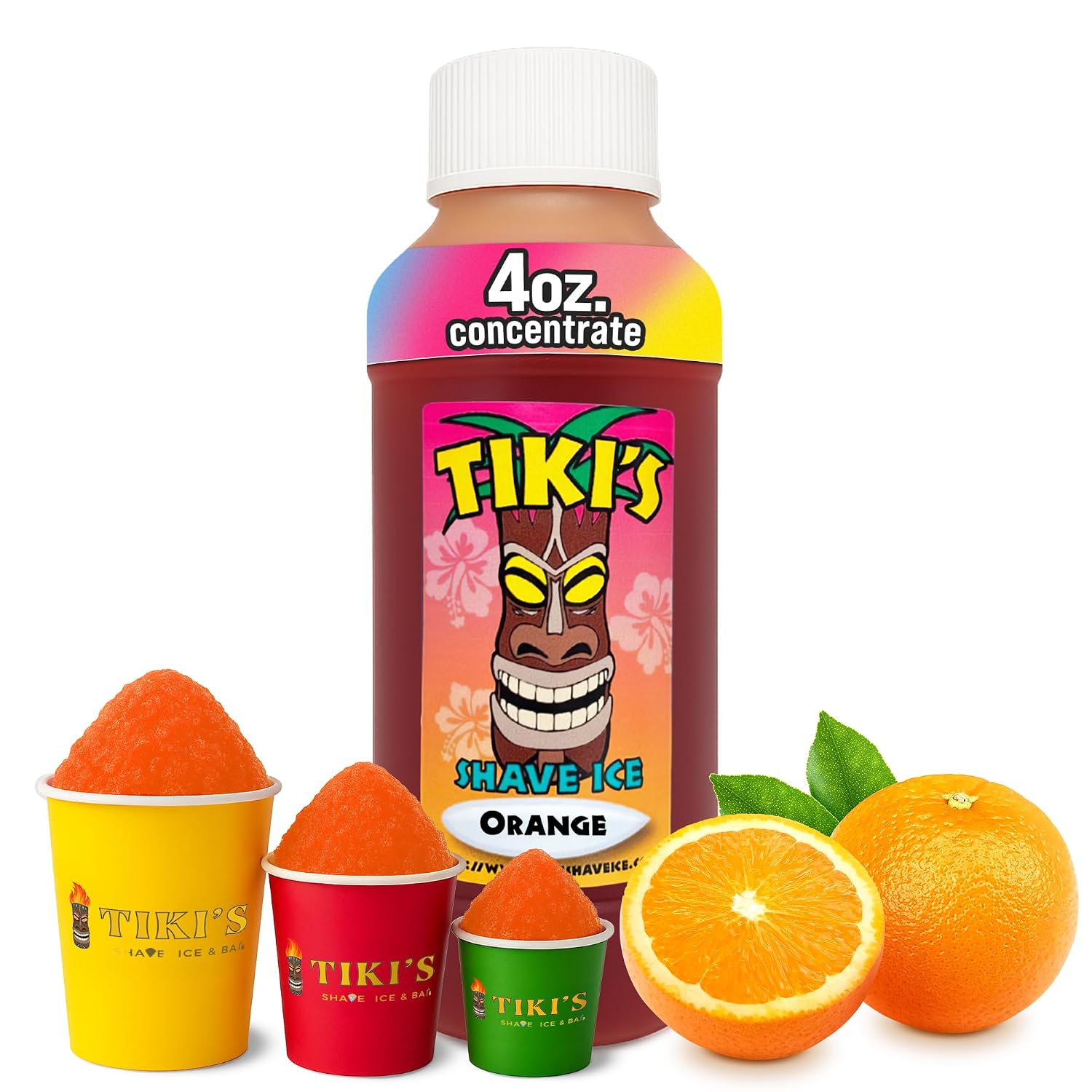 Tiki's Shave Ice Syrup Concentrate for Snow Cones & Shaved Ice - Natural Syrup for Beverages & Desserts - Ideal for Snow Cone