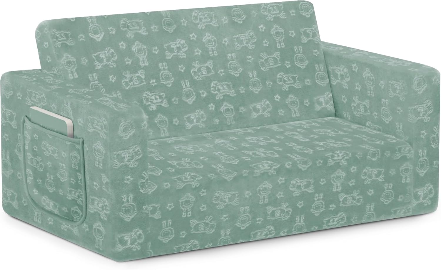 Delta Children - Serta Perfect Sleeper Kids 2-Seater Sofa, Convertible 2-in-1 Flip Open Toddler Couch Sleeper, Foam Chair for Playroom & Bedroom