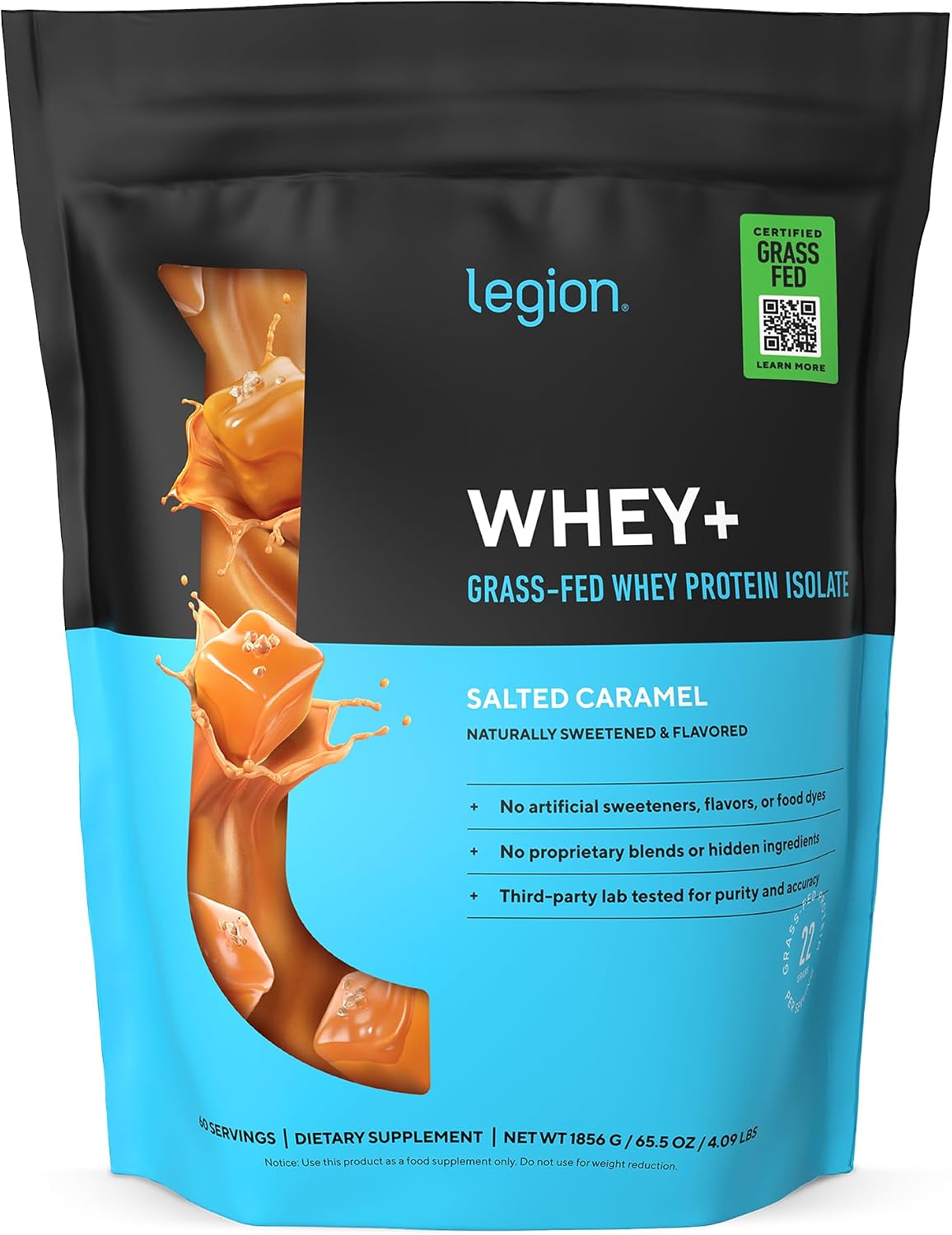 LEGION Whey+ Protein Whey Isolate from Grass Fed Cows (French Vanilla, 30 Servings) - Whey Protein Isolate Powder, Low Calorie, Non-GMO, Sugar Free, Lactose and Gluten Free, All Natural Protein Powder