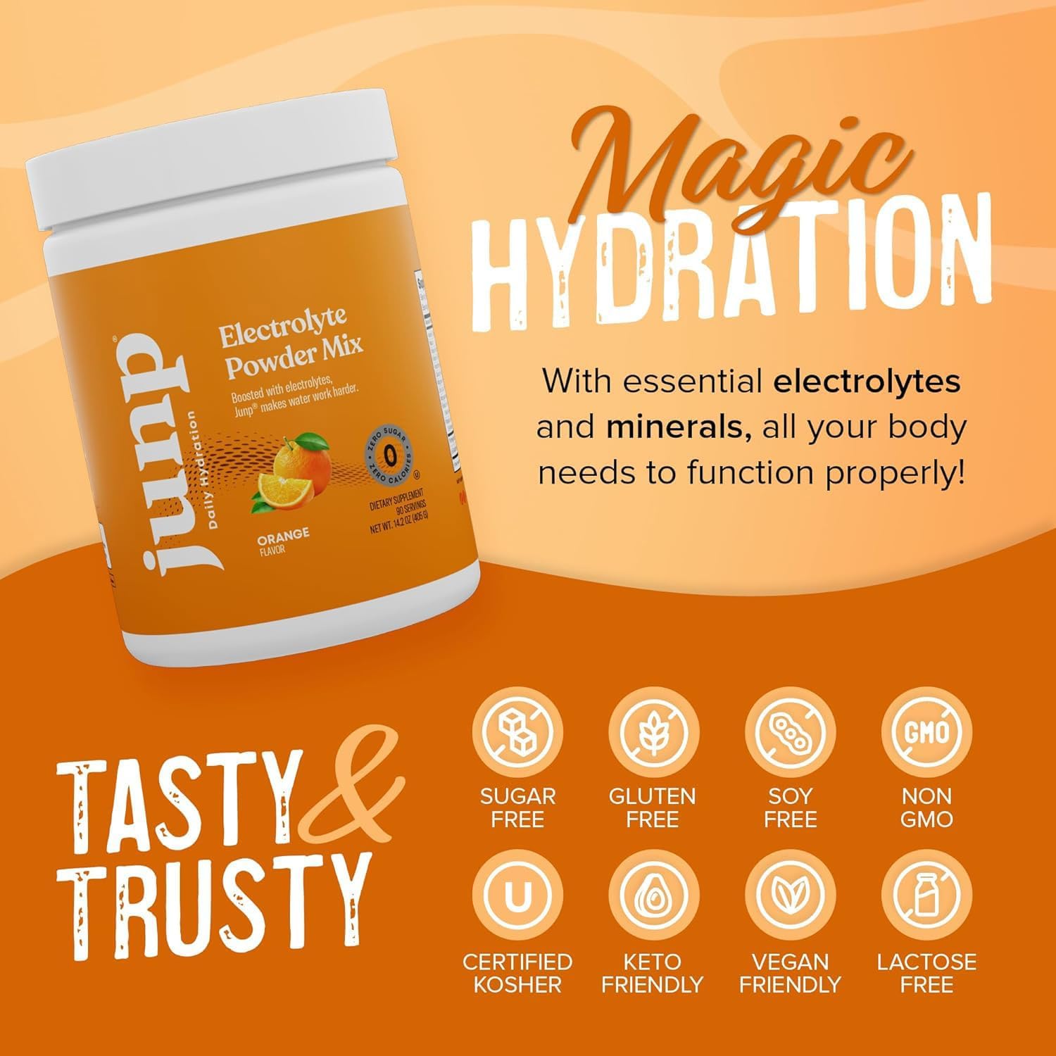 JUNP Electrolytes Powder No Sugar No Carbs – Lemonade Keto Electrolyte Drink Mix - Potassium & Salt Hydration Powder Electrolytes - Zero Calorie