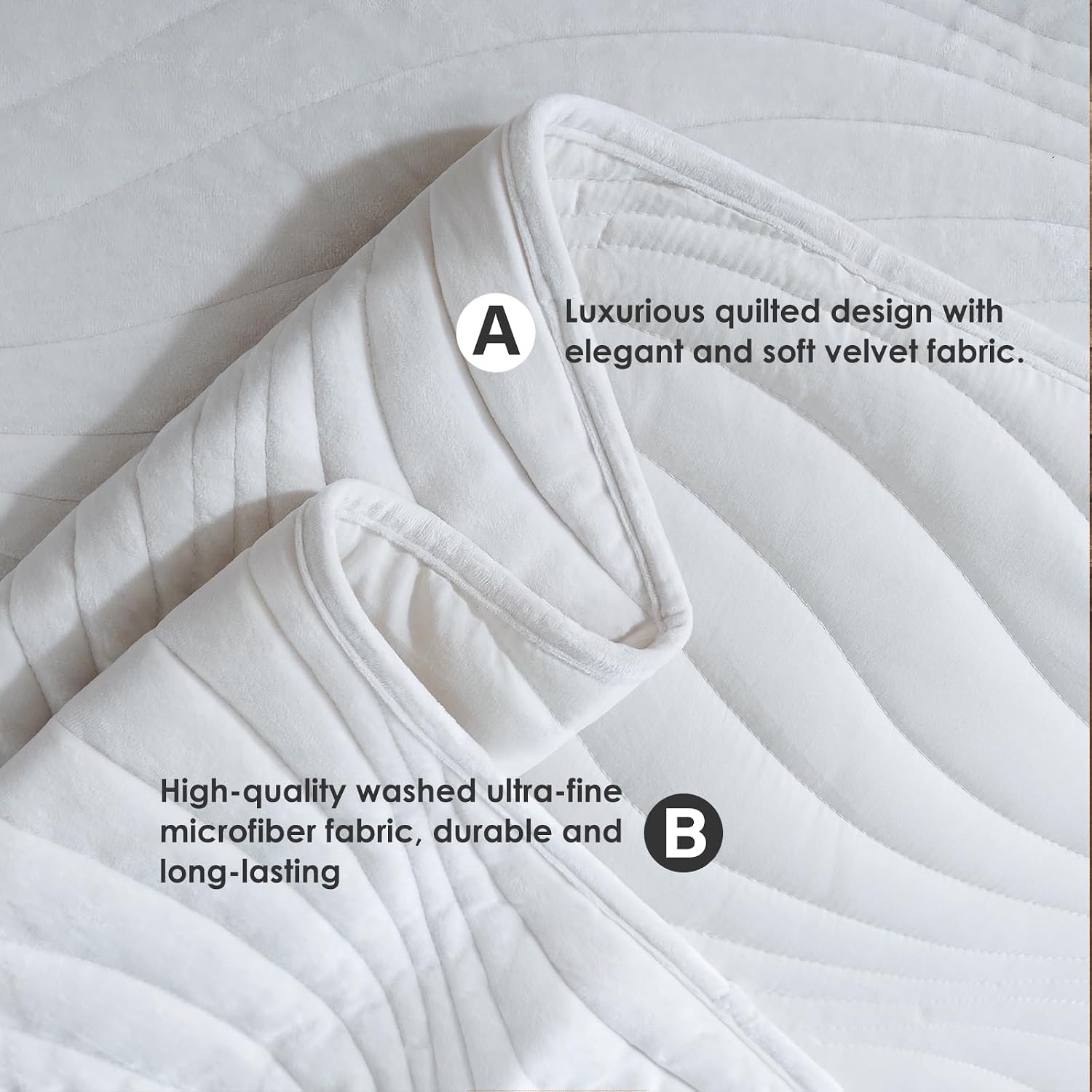 Striped Jacquard Style Cotton 3-Piece Patchwork Bedspread Quilt Sets, Queen Size