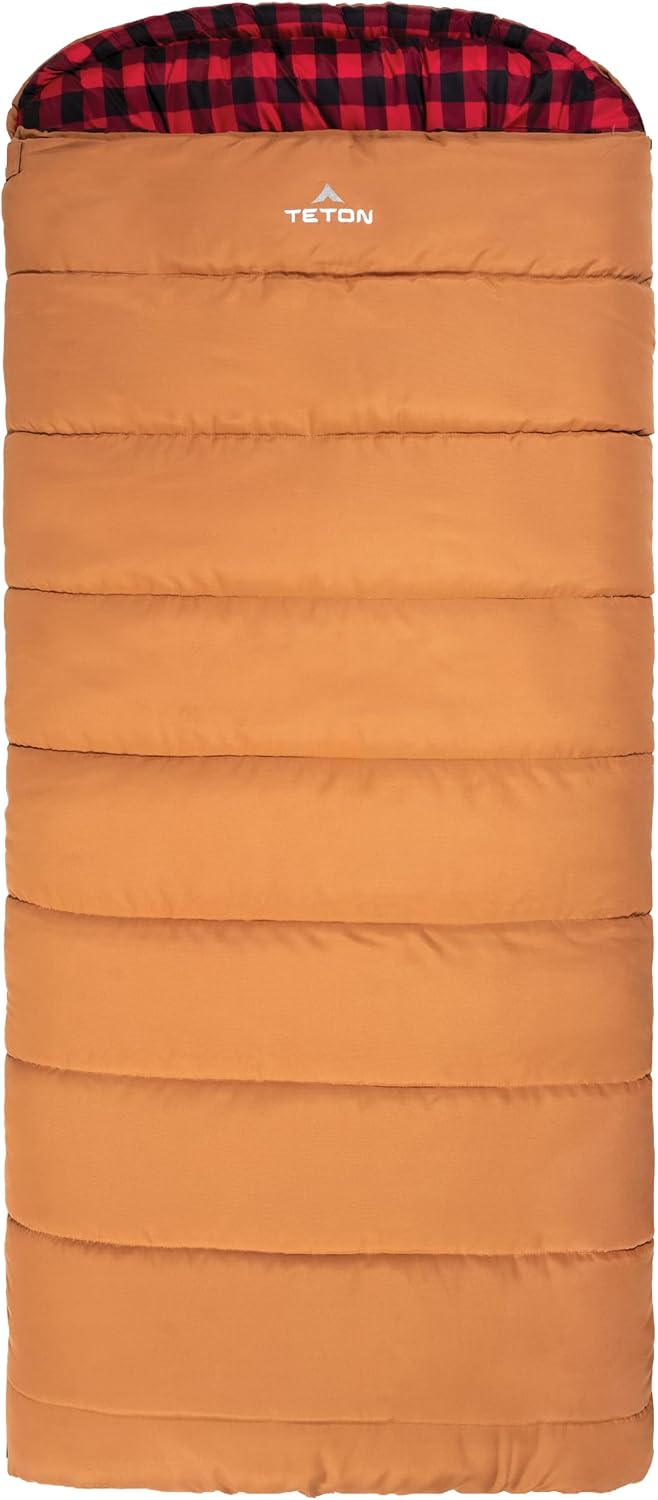 TETON Sports Deer Hunter Sleeping Bag, Warm and Comfortable Camping Sleeping Bag, Teton Tough Canvas Shell for Camping, Hunting, and Cold Weather