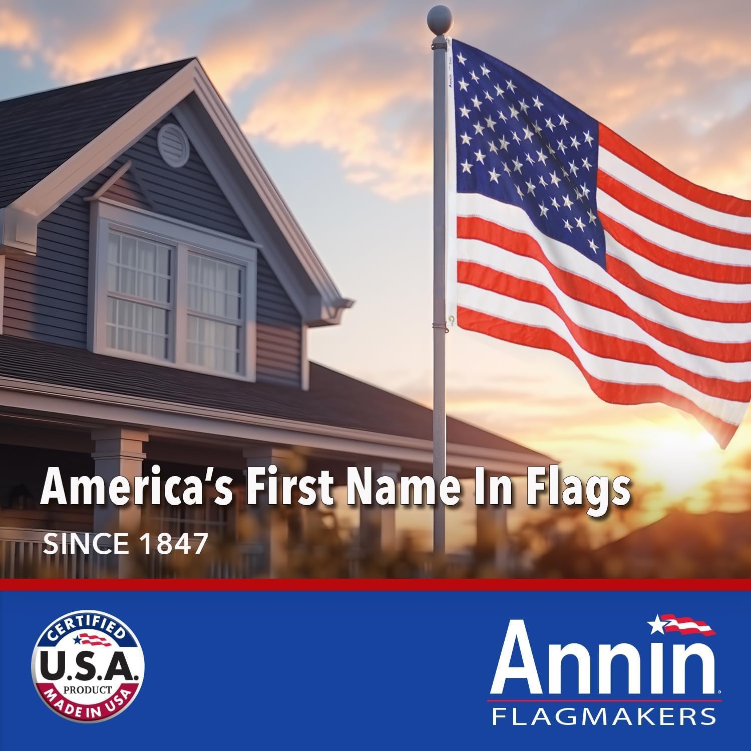 Annin Flagmakers (2730) Tough-Tex American Flag, Made in USA - 5 x 8 Feet | Polyester