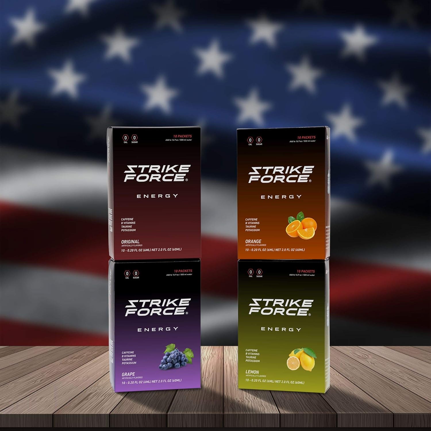 Strike Force Energy Drink Mix - Original Flavor - Natural Tasting Caffeine Drink - Turn Any Drink into a Healthy Energy Drink - Zero Calories, Keto Friendly, Sugar Free, Pre Workout (40 Liquid Packs)