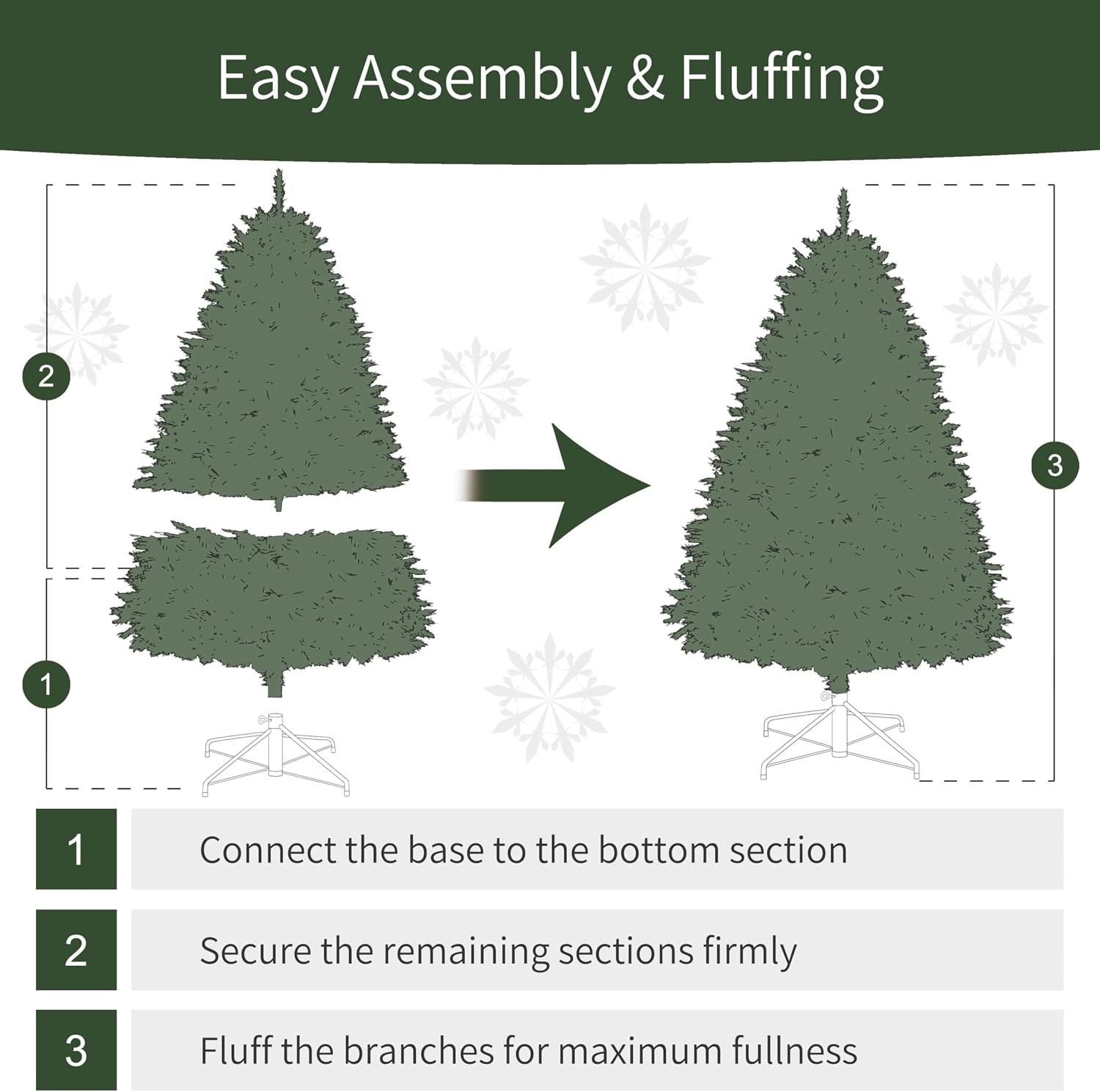 Puleo International 7.5ft Pre-Lit Slim Fraser Christmas Tree with 500 Warm White LED Lights, 1453 Realistic Dense Branch Tips, Easy Setup Artificial Trees with Sturdy Metal Stand