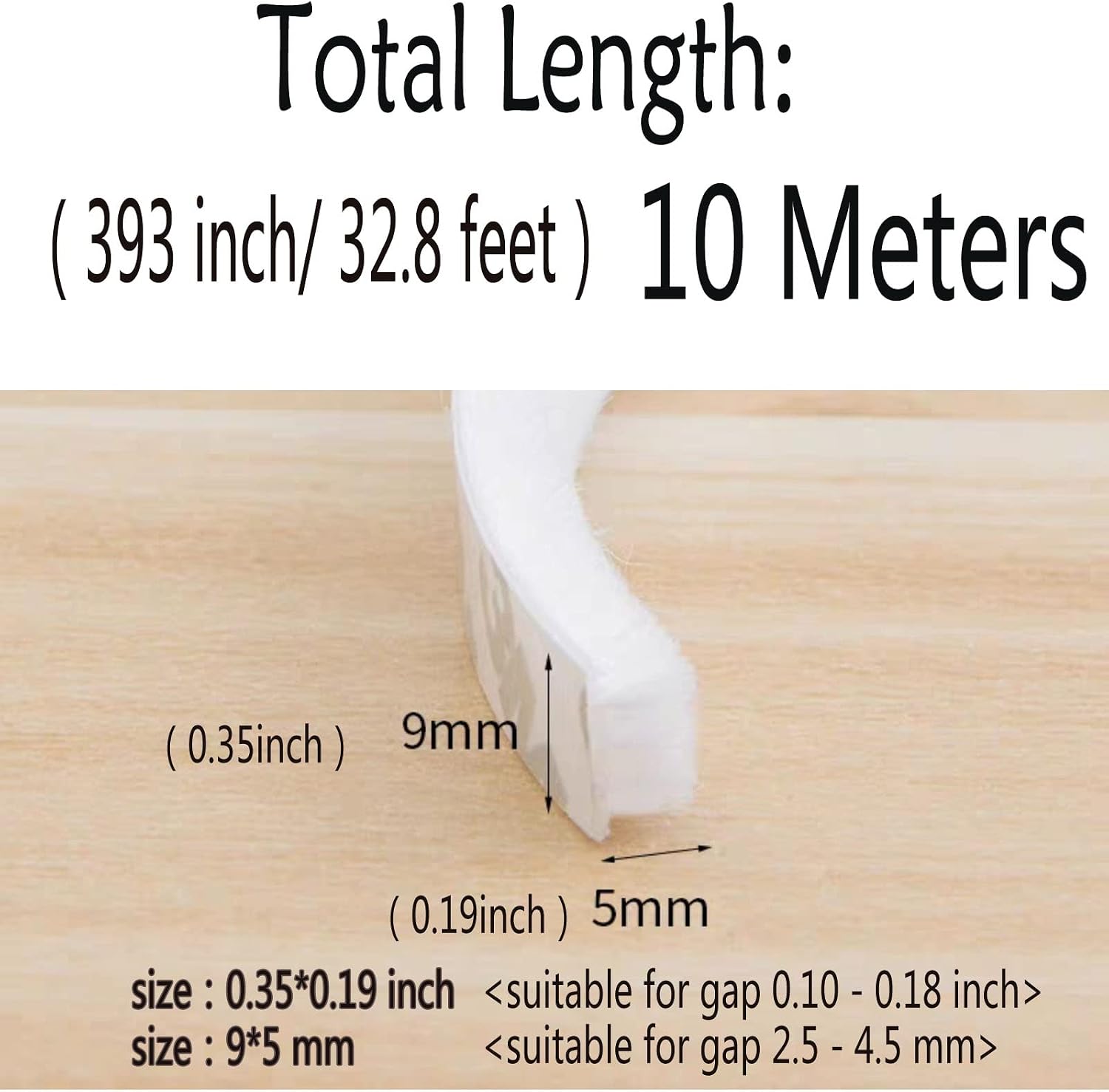 Self-Adhesive Pile Weather Stripping Seal for Sliding Windows and Door Frames, 16.5ft x 11/32 inch, Grey