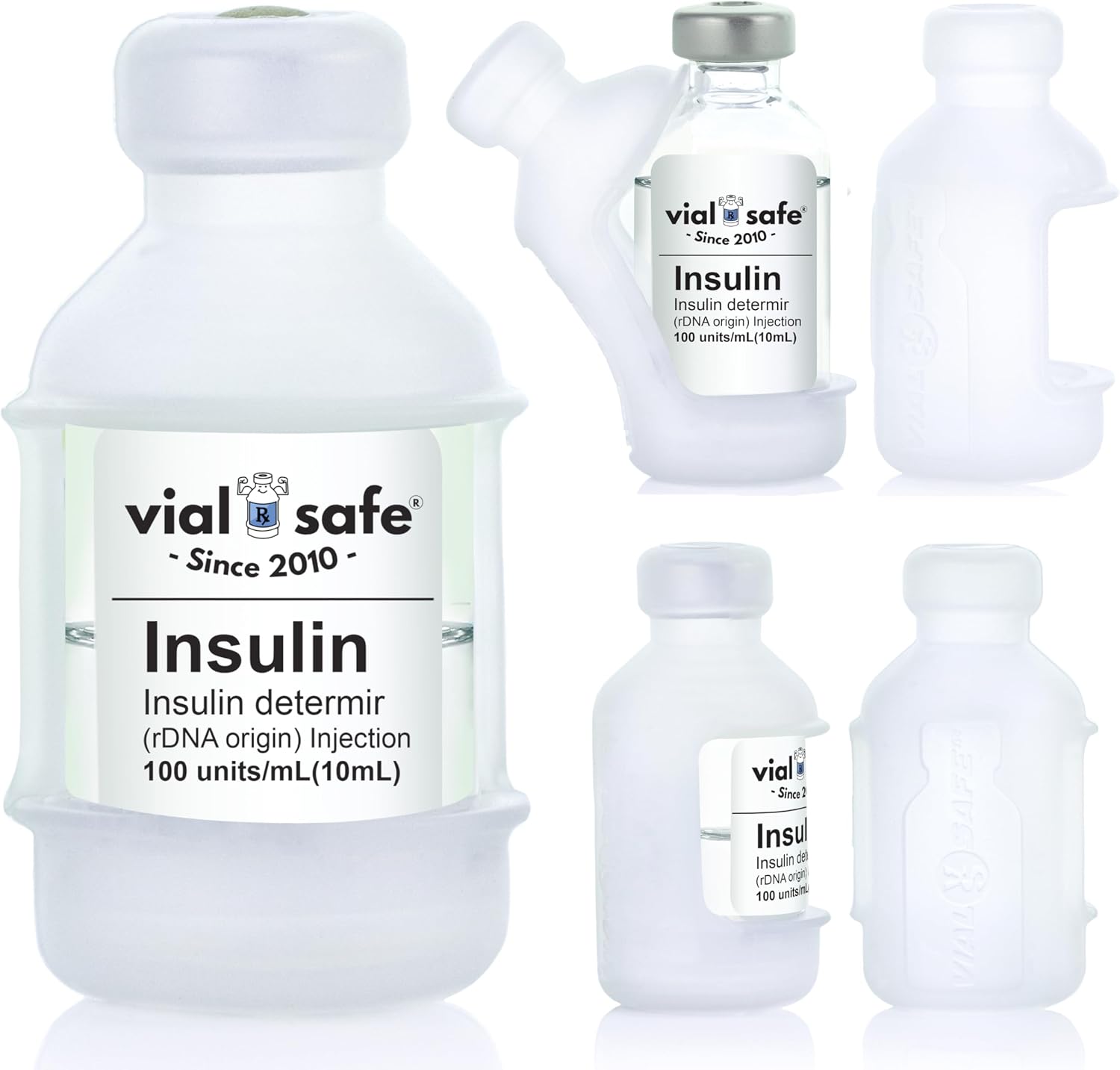 Vial Safe Silicone Insulin Vial Protector Case Cover 2-Pack Clear
