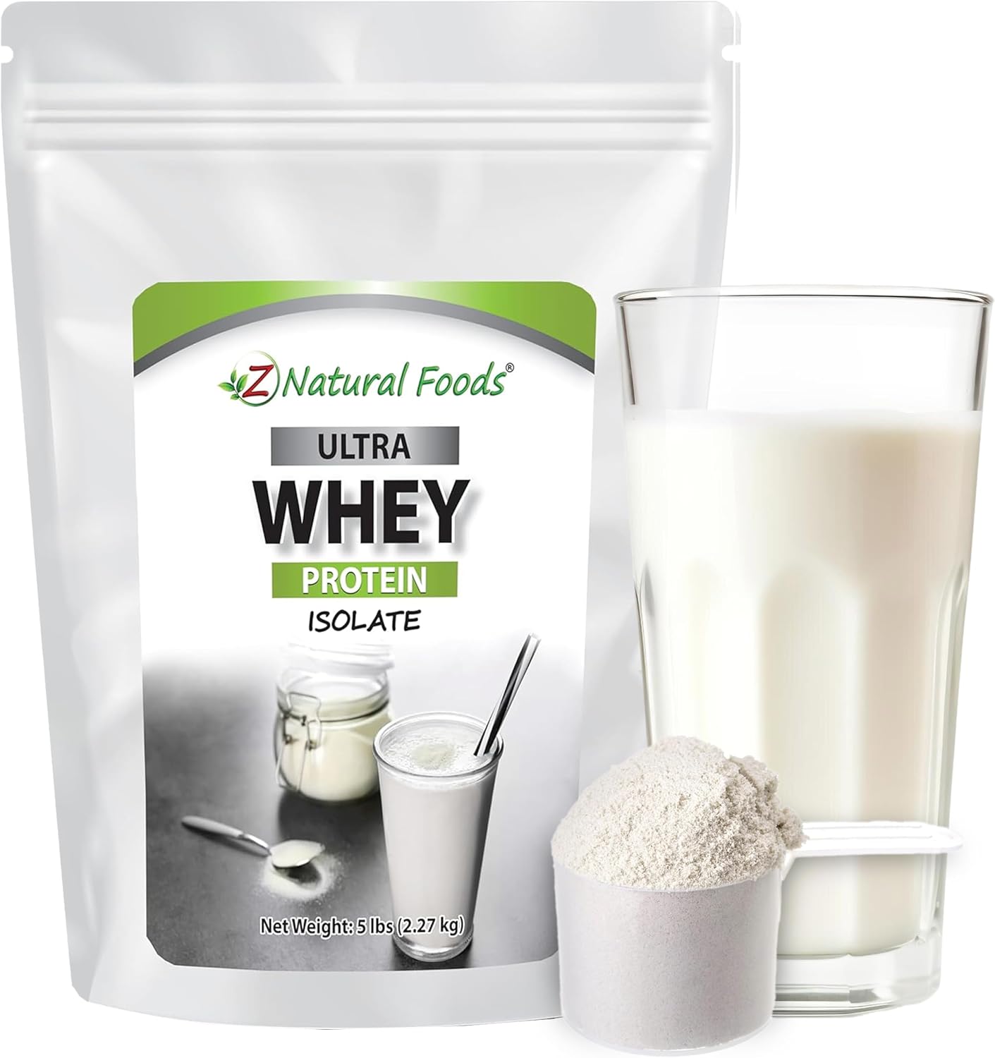 Z Natural Foods Ultra Whey Protein Isolate - Unflavored & Unsweetened, 1 lb | Unflavored, Unsweetened Whey Protein Powder, Whey Isolate with Vital Proteins for Fitness, Sports Nutrition, Immune Support