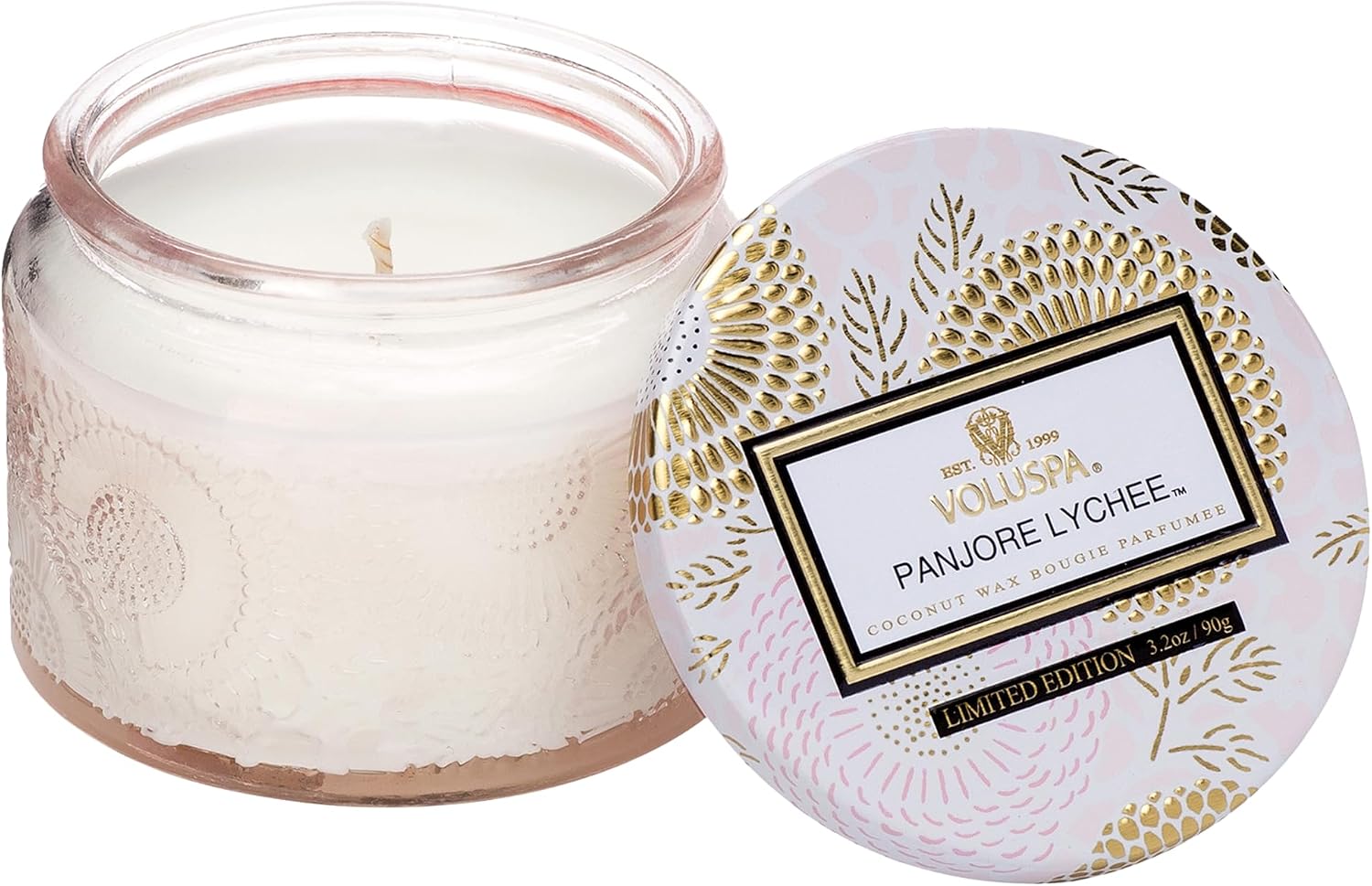 Voluspa Baltic Amber, Petite Candle Jar, 3.2 Ounce, 25 Hour Burn Time, Coconut Wax for Clean Burning, Handcrafted in the USA